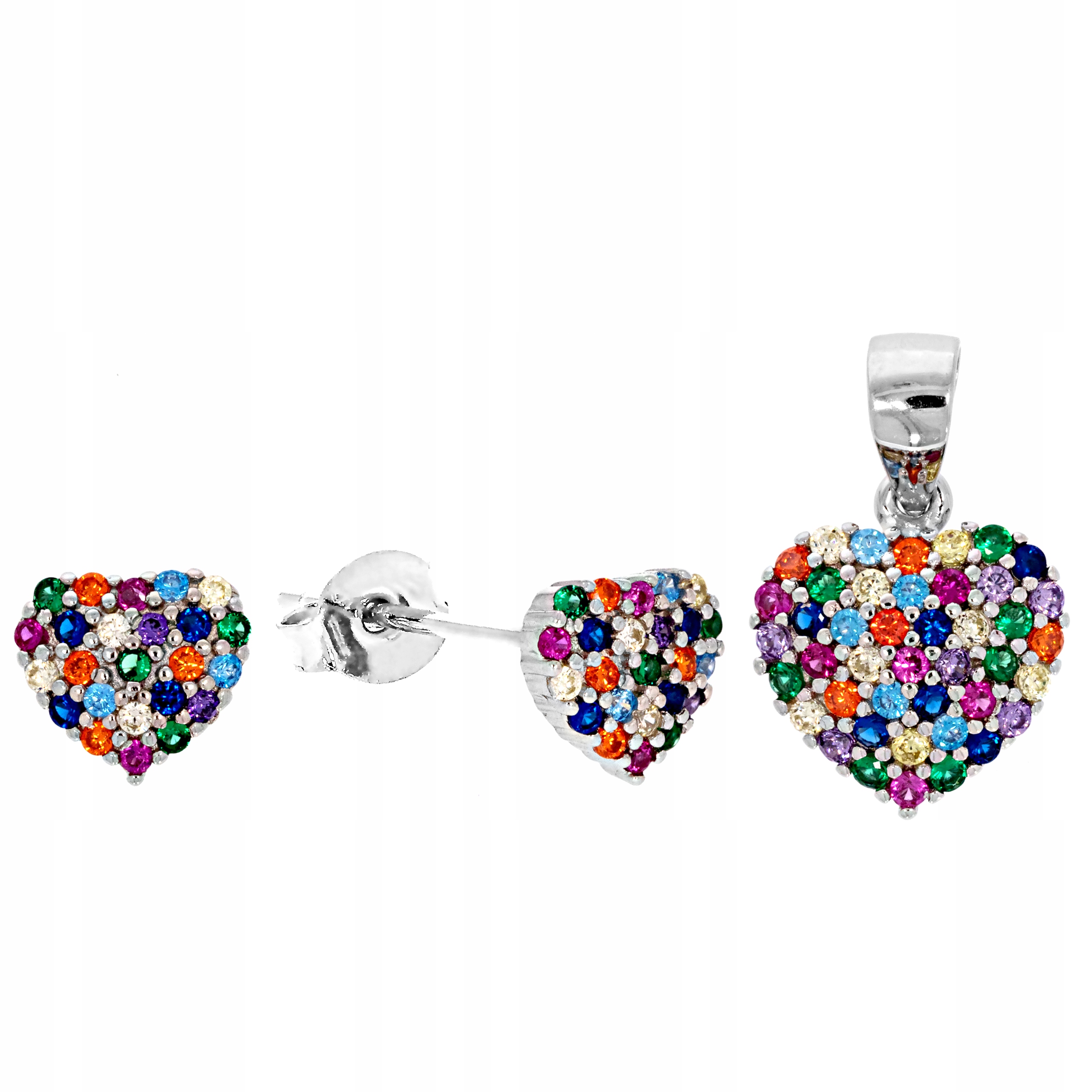 Stříbrné Náušnice Dámské Srdce Srdíčka Komplet