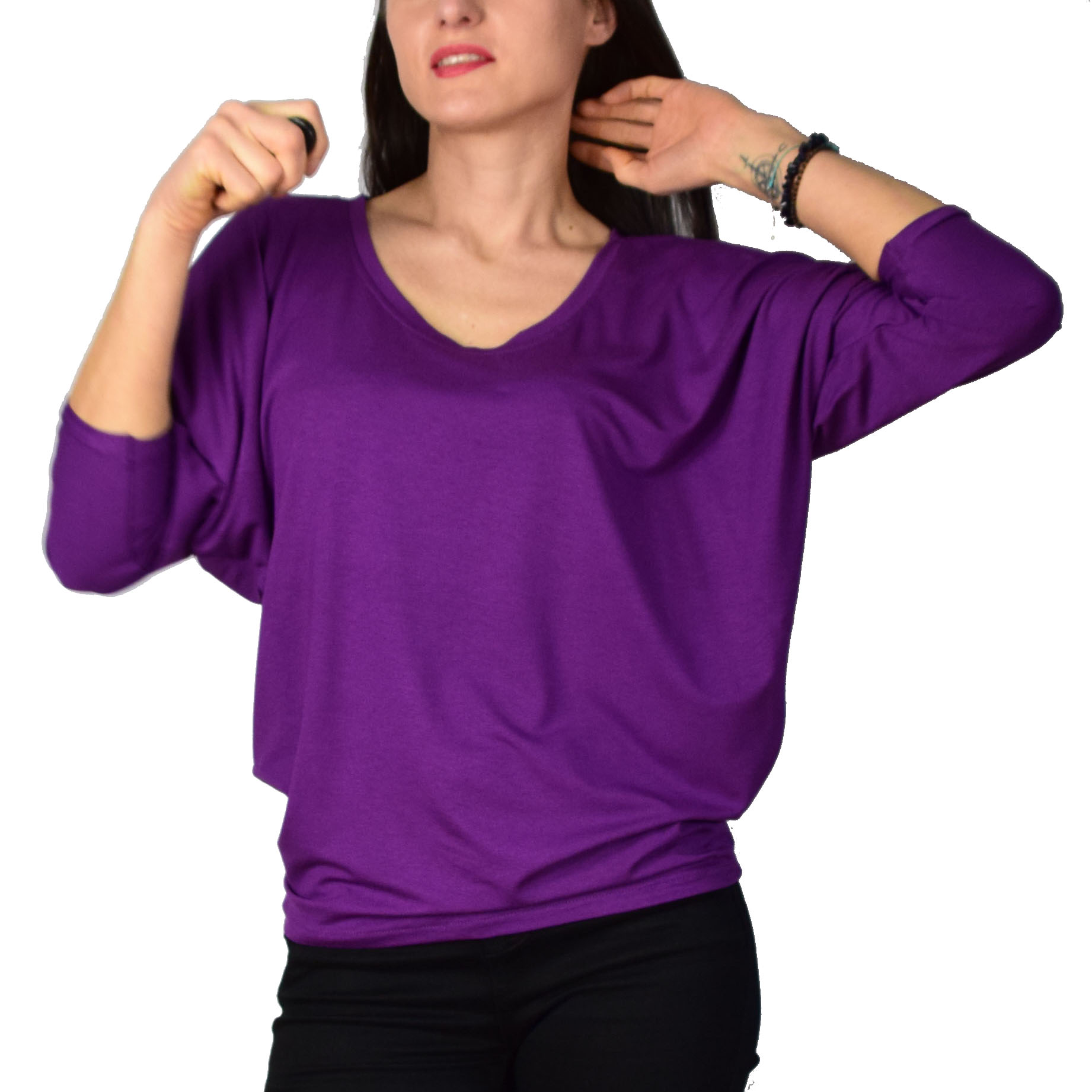 

3/4XL Elza bluzka nietoperz _ wiskoza fiolet 1170