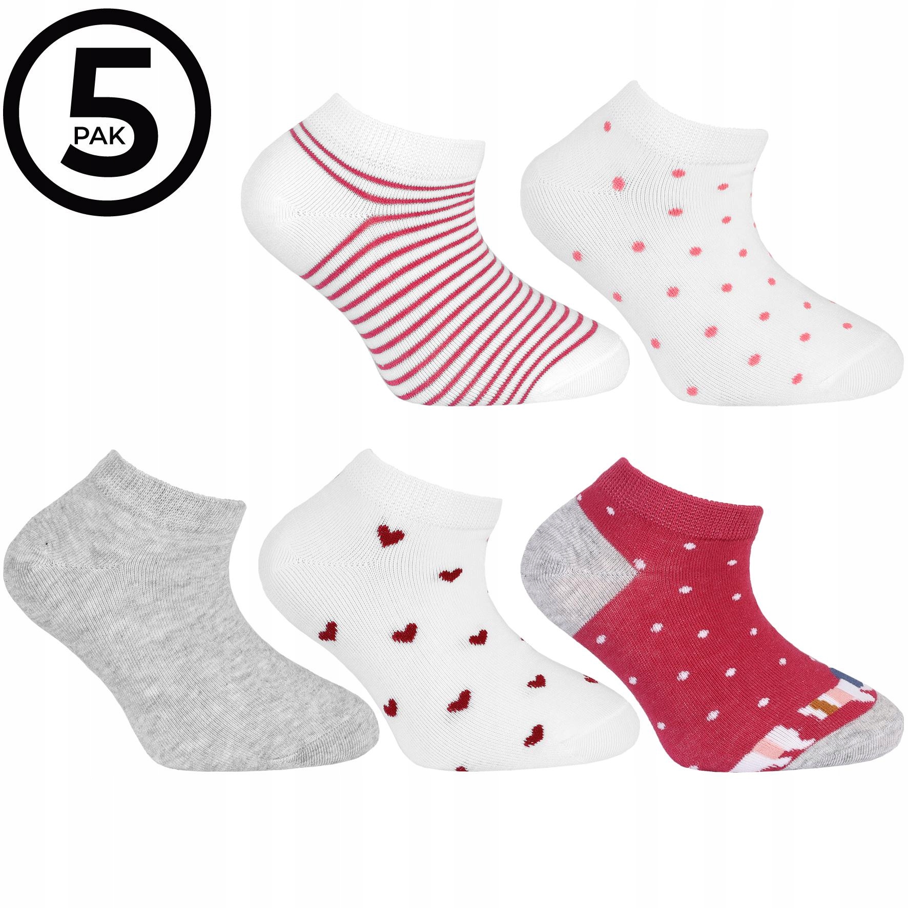 

5x Stopki Dziewczęce Kolorowe Skarpetki 27-30 Lato