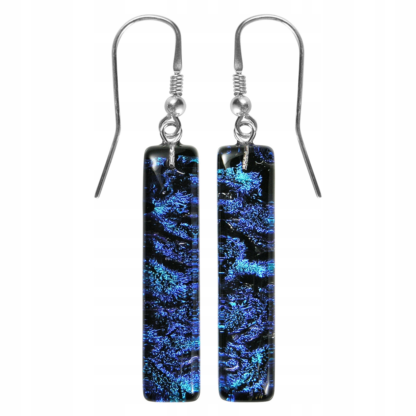 Náušnice Harf modré sklo murano