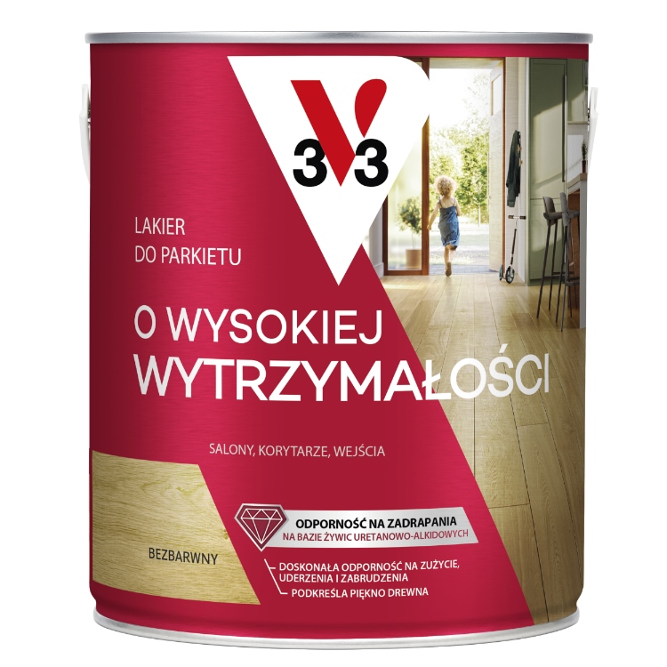 V33 – bezbarvý lak na schody a podlahy 2,5L, lesk