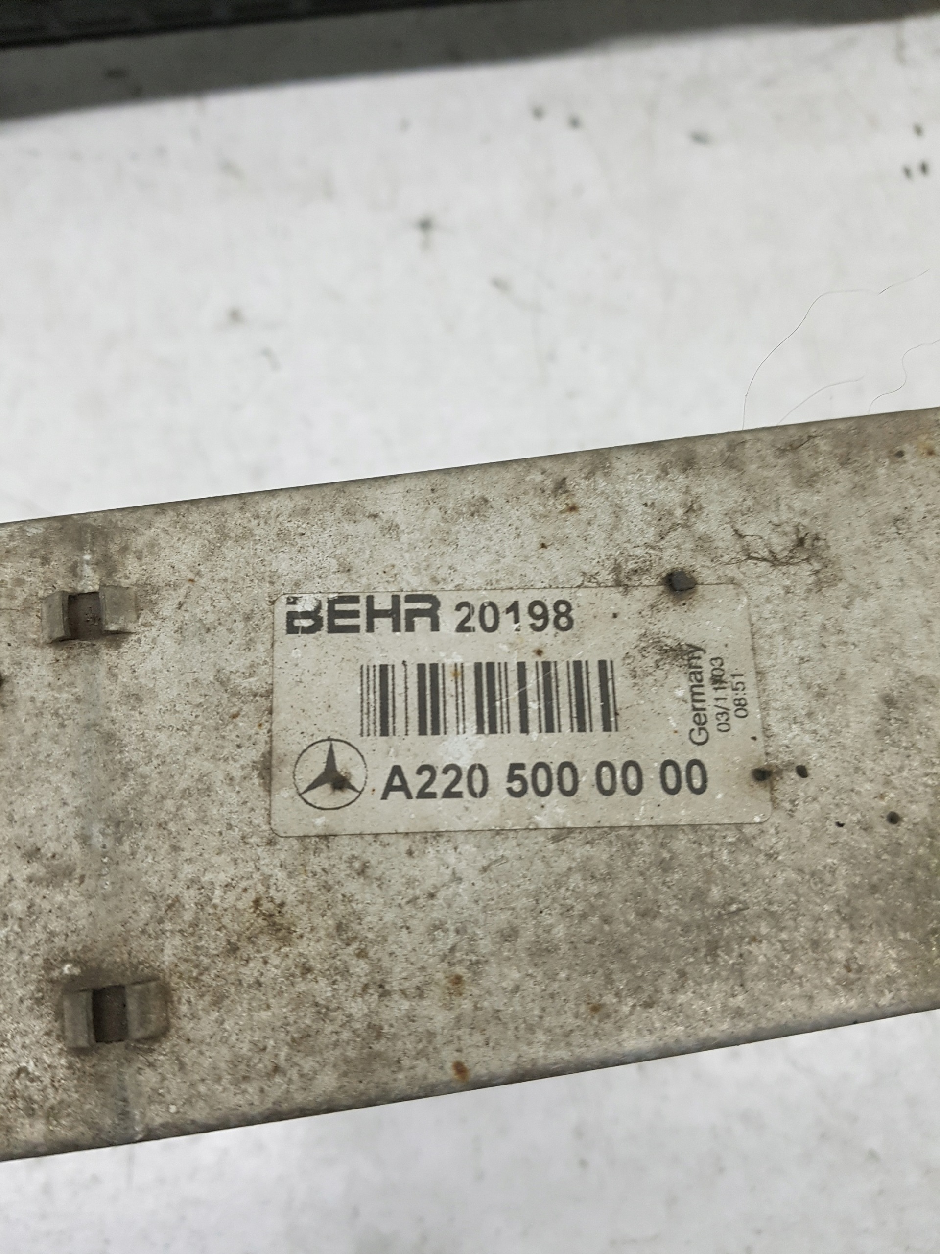 INTERKULER INTERCOOLER MERCEDES-BENZ S-KLASA W220 A2205000000