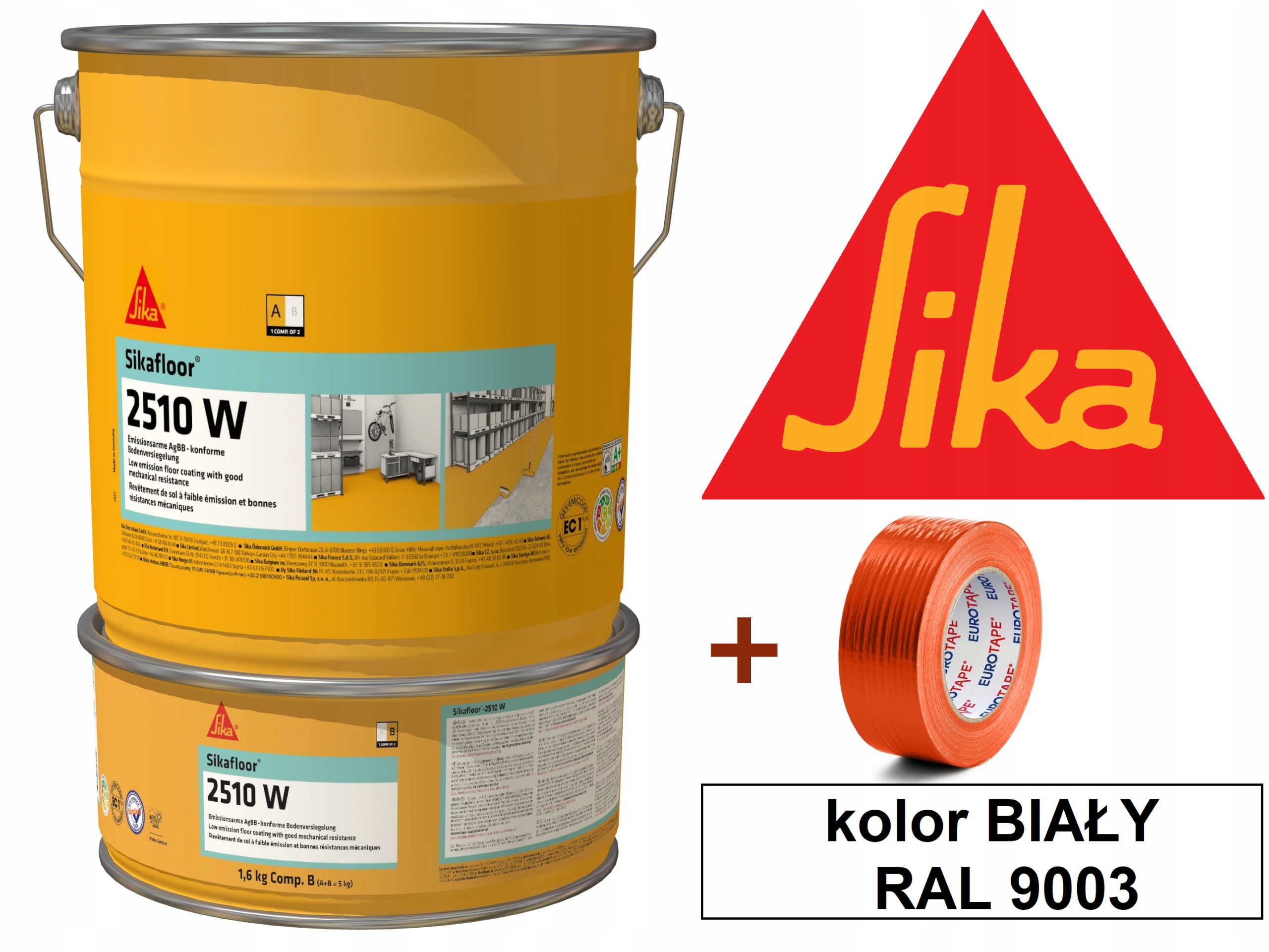 Żywica wew Epoksydowa na Beton Sika Sikafloor 2510W Biała Posadzka Ral 9003