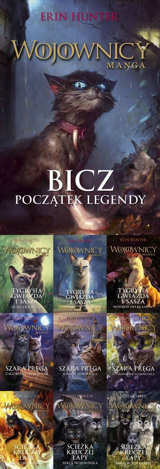 

Wojownicy. Manga. Tom 1-10, Erin Hunter