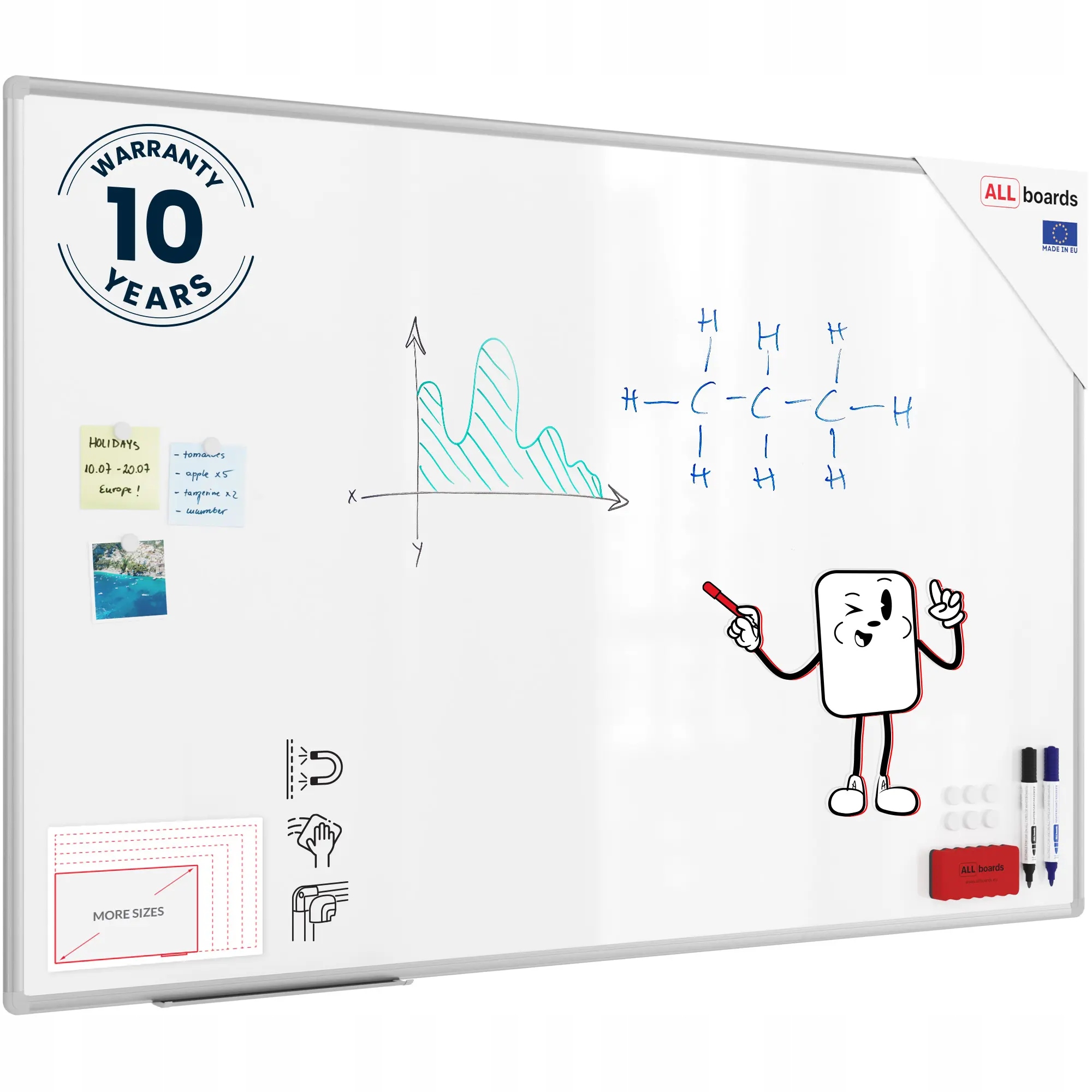 Tablica magnetyczna biała 150x100 cm rama aluminiowa Premium Expo