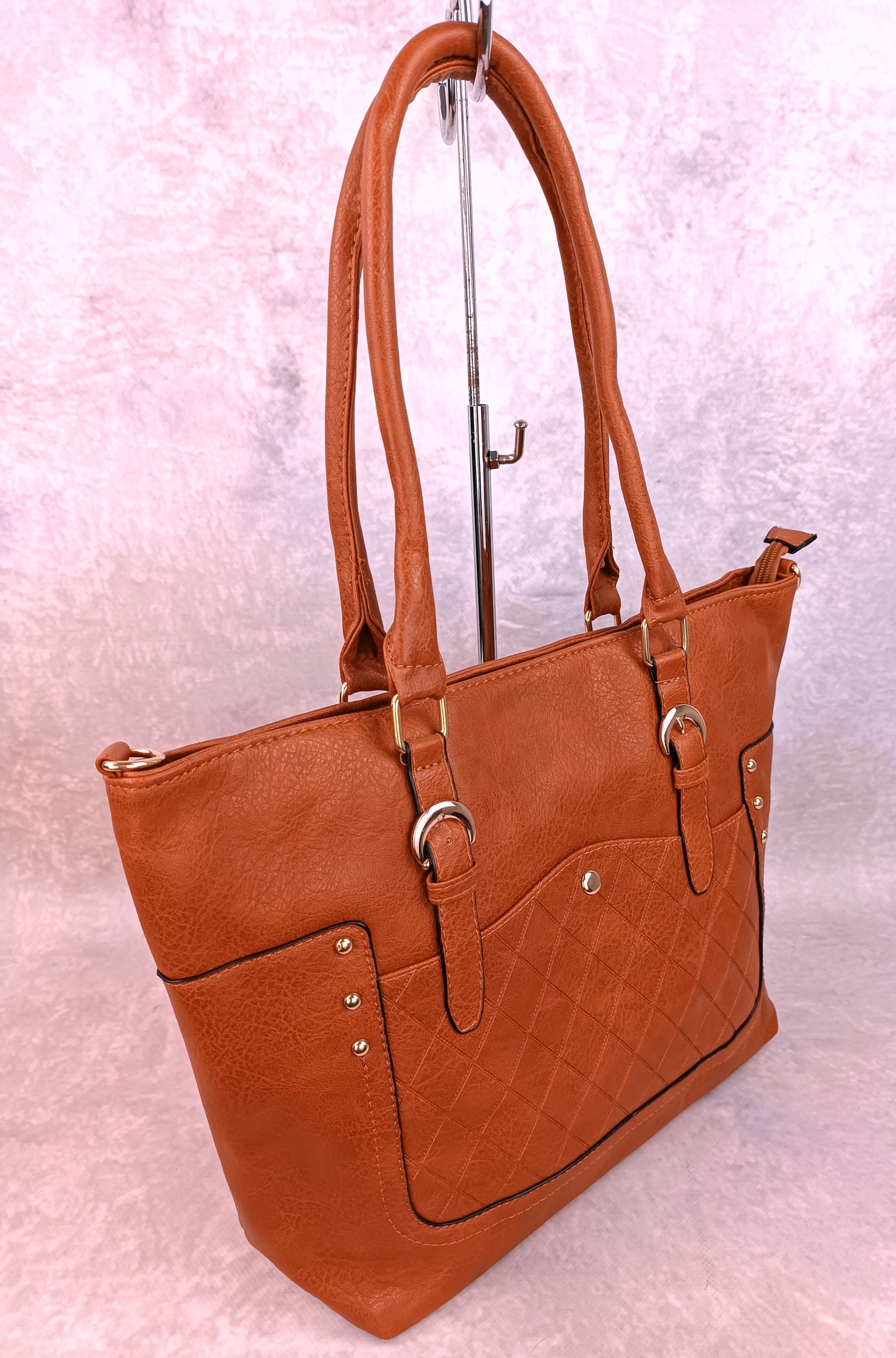 TOREBKA damska NA RAMIĘ KLASYCZNA torba A4 miękka worek torebki ruda Marka inna