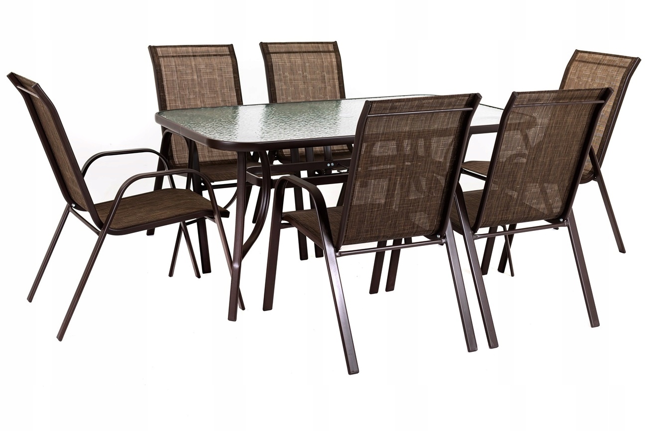 MEBLE OGRODOWE ZESTAW STÓŁ 6+1 NA TARAS BALKON