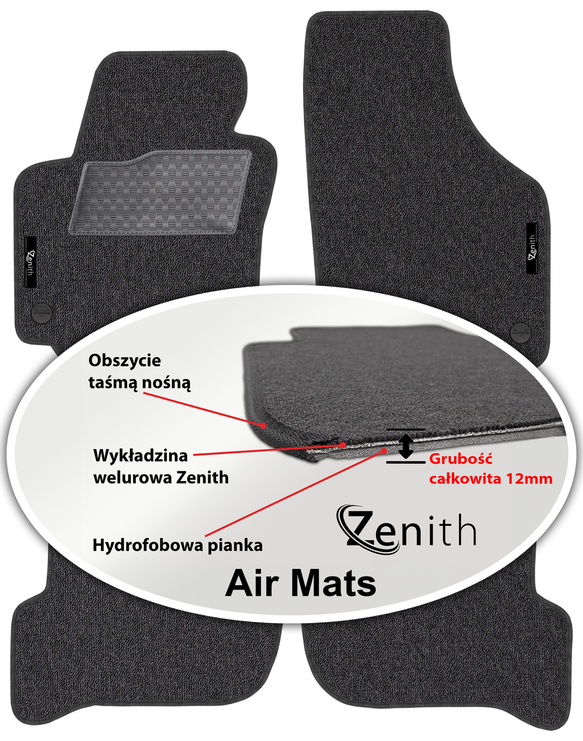 Seat Toledo III Minivan 04-08 Velúrové koberčeky do auta Zenith Air Mats