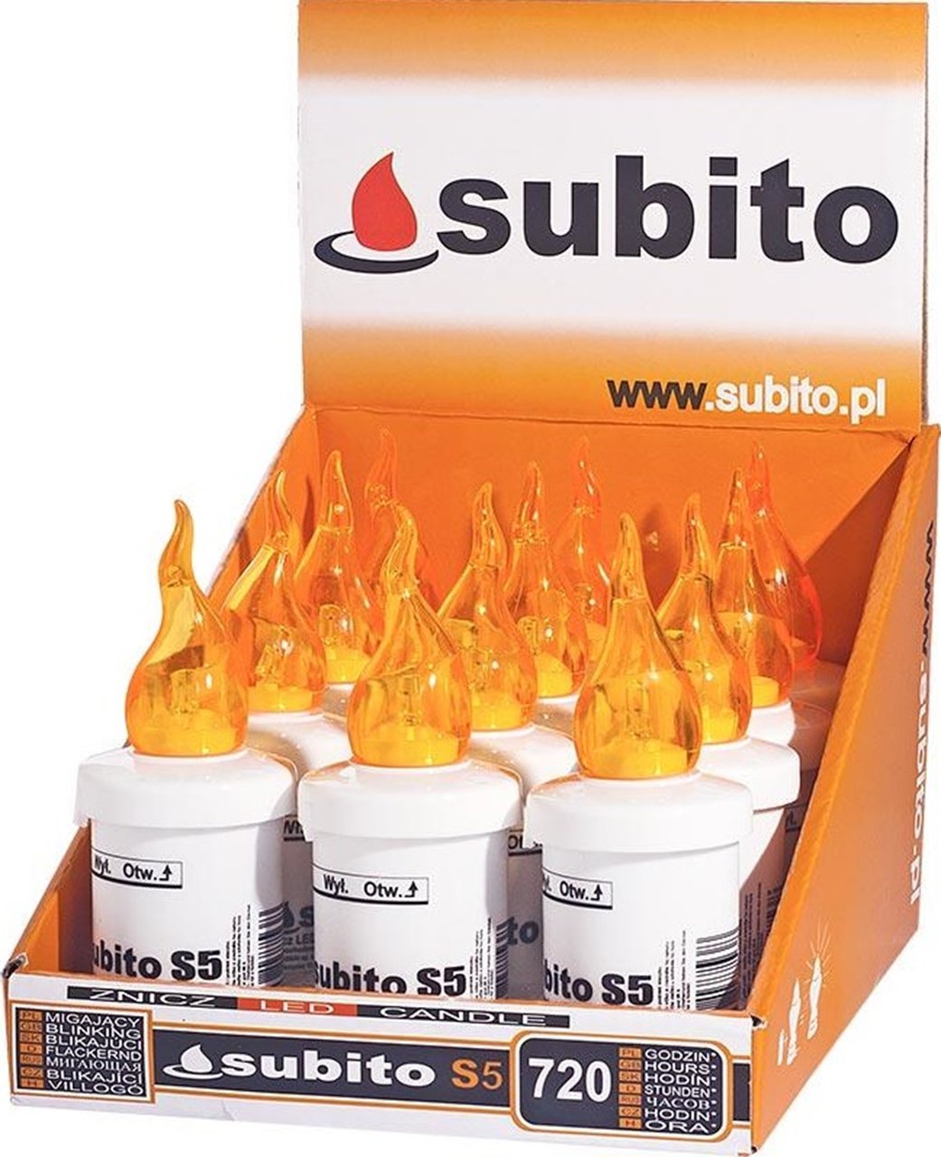 

Wkłady Elektryczne Led Żółty Baterie x12szt