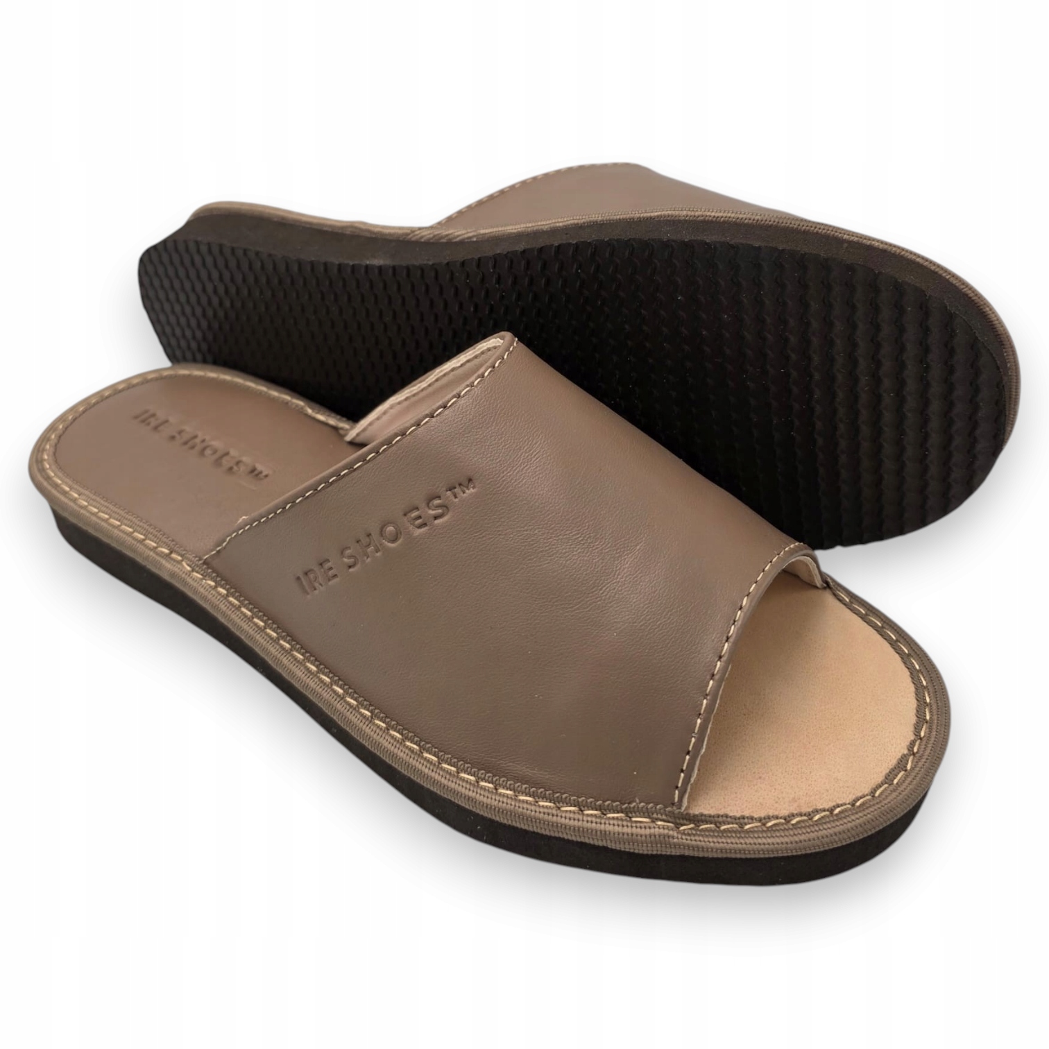 Kožené pantofle pantofle Ire Shoes měkké béžové pohodlné sandále 40