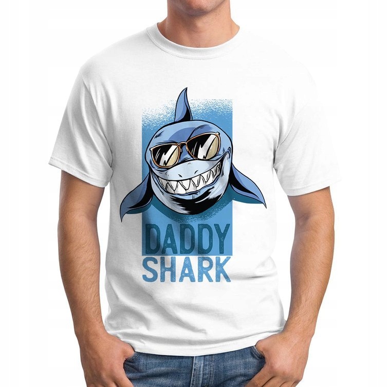 

Męska Koszulka Dzień Ojca Tata Daddy Shark M