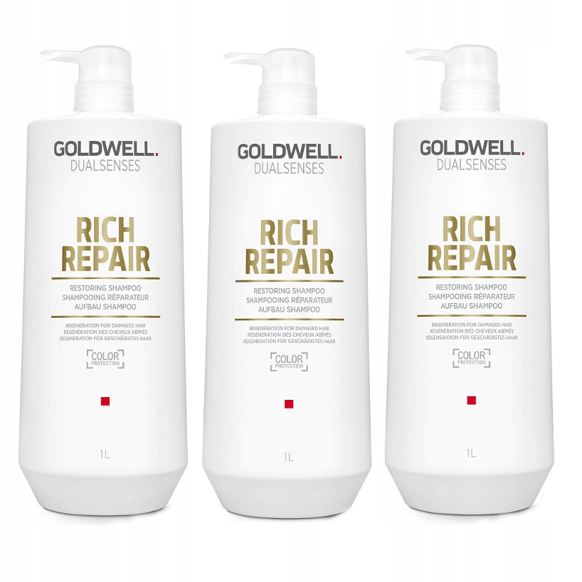 Goldwell Ds Rich Repair šampon 3x 1000 ml pro regeneraci poškozených vlasů