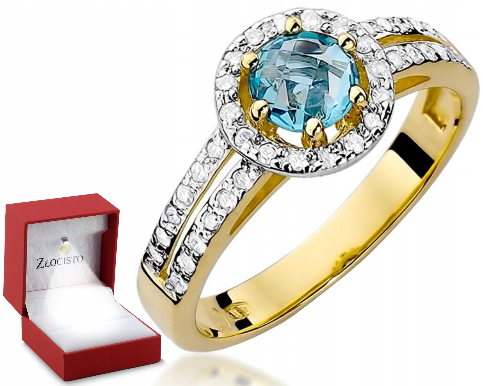 Bohatý prstýnek Topaz a Diamanty 0,585 Shop!