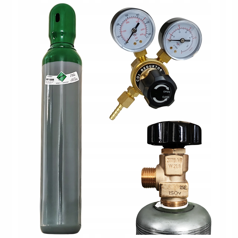 Butla Argon 8l pełna 150 bar Ar migomat Tig reduktor Ar/CO2 mini zestaw