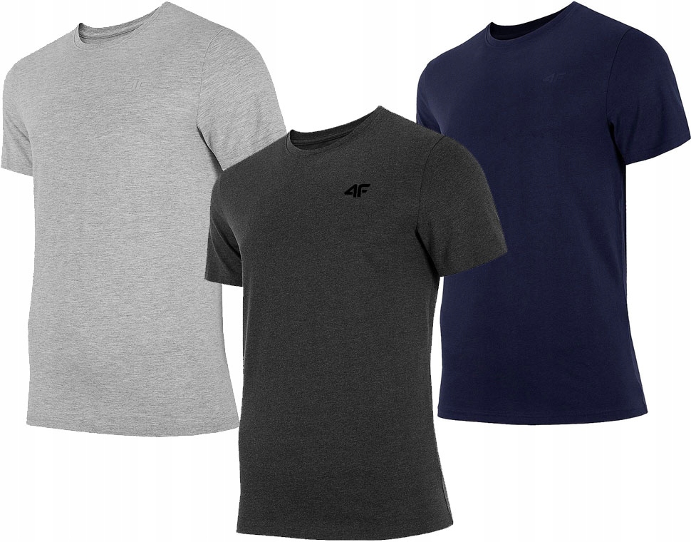 

Koszulka Męska 4F T-shirt Zestaw 3 Sztuki r.S