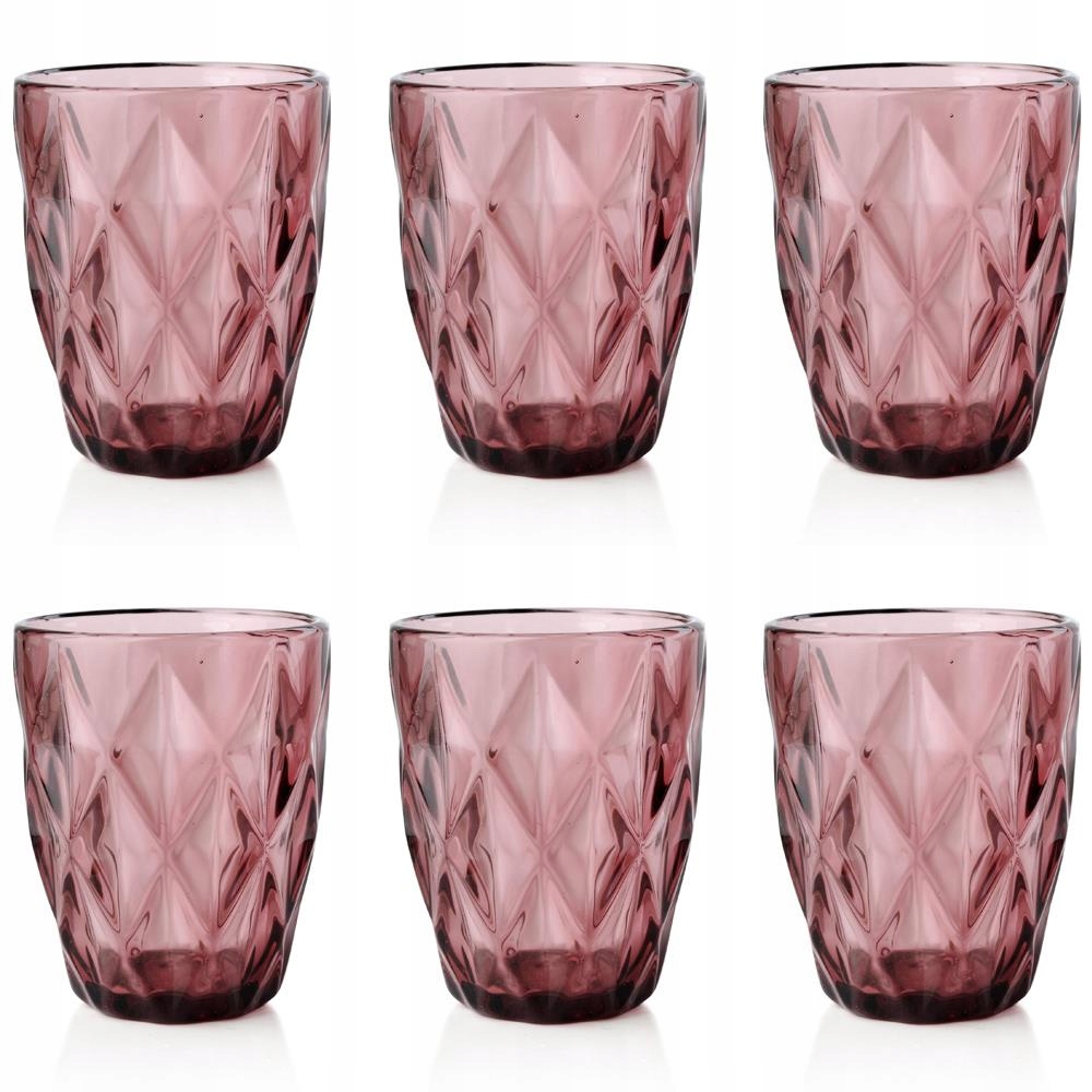 

Różowe szklanki do drinków kryształowe 250ml Elise