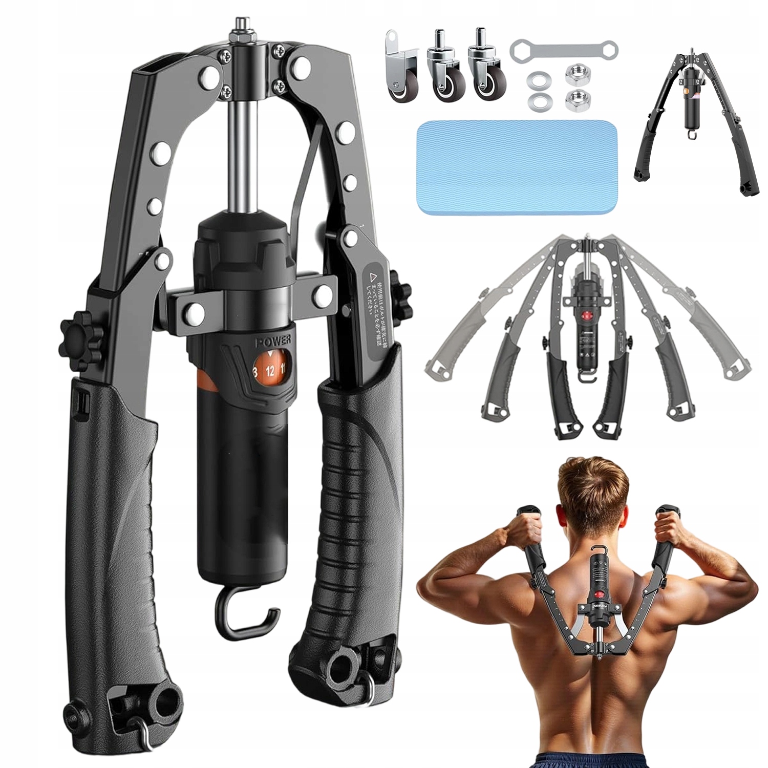 Hydraulický Expander Stiskovací Trenažér Na Cvičení Rukou 10-200KG Nastavitelný