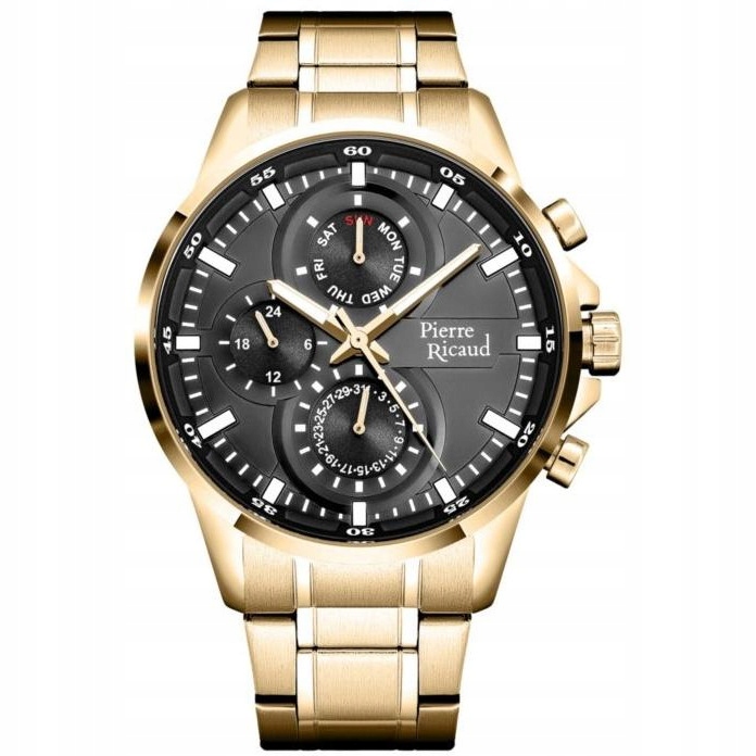 Pánské Hodinky Pierre Ricaud P97034.1116QF Zlatý náramek