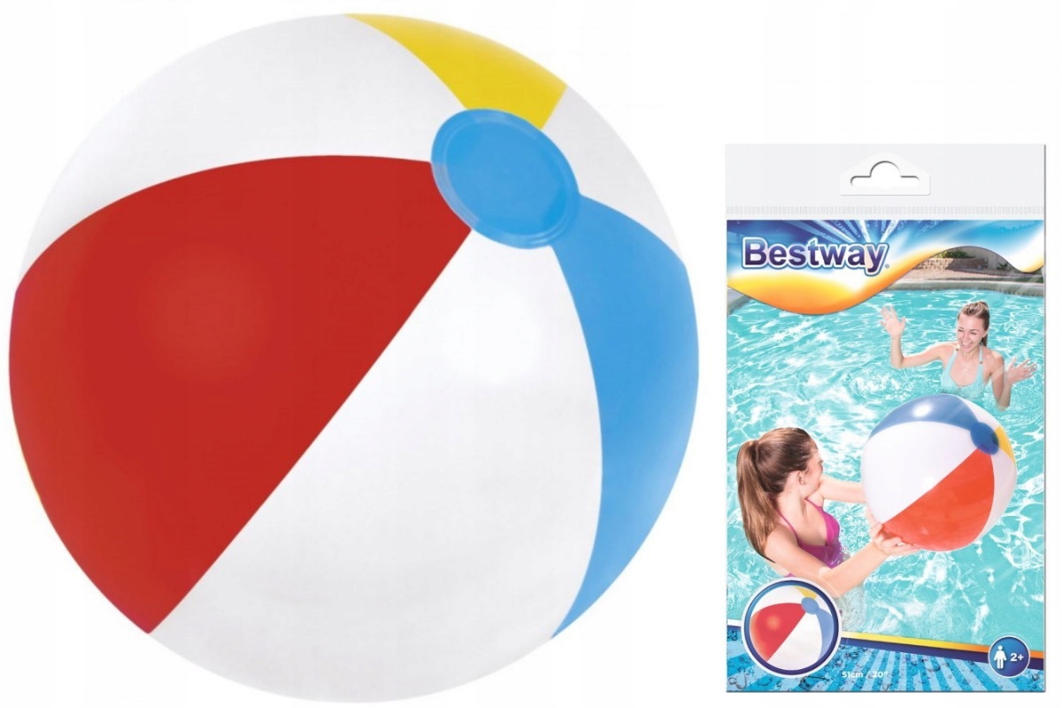 PIŁKA PLAŻOWA DMUCHANA GUMOWA KOLOROWA OGRODOWA NA BASEN PLAŻĘ DO WODY