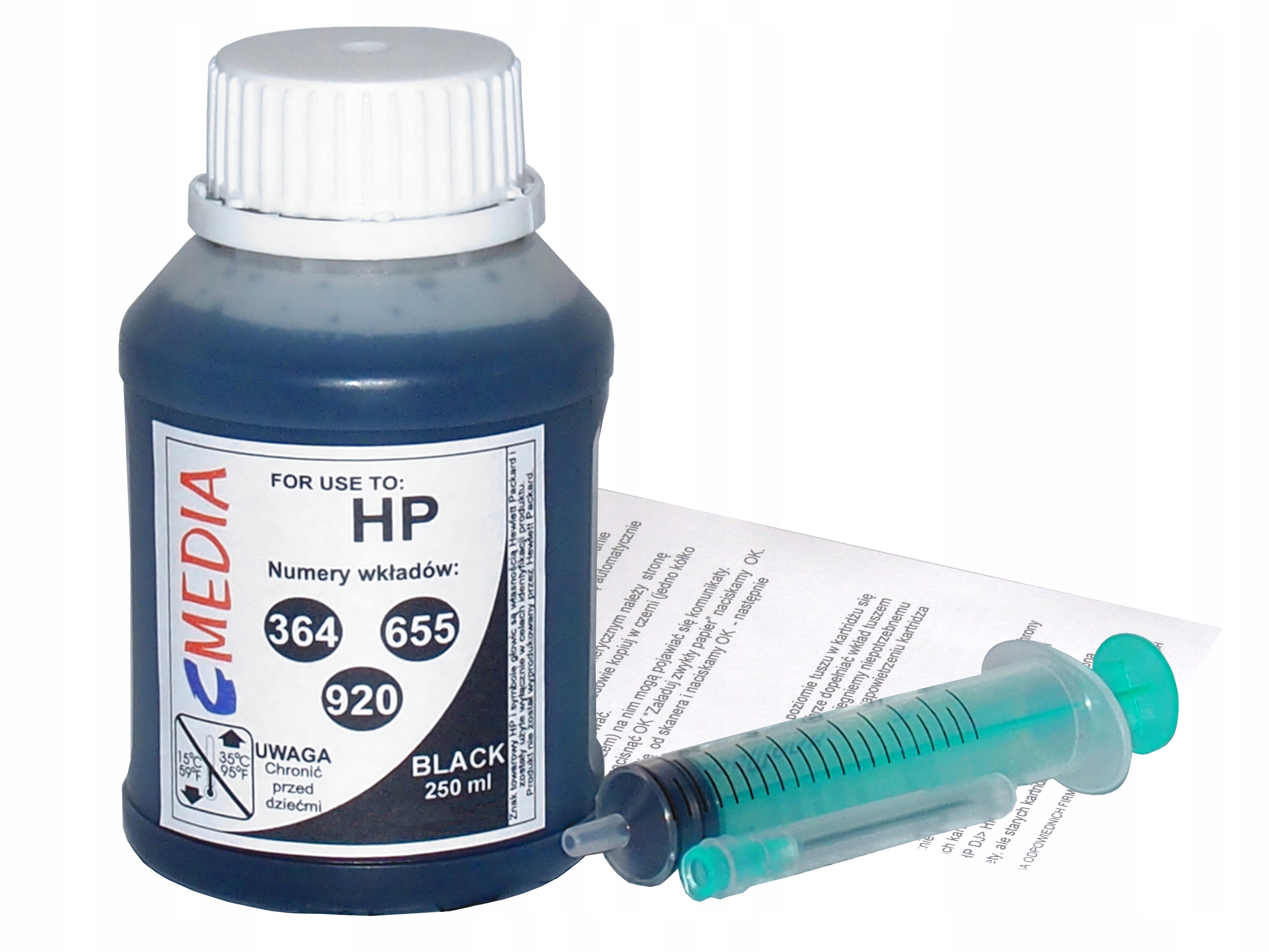 

Tusz do Hp 364 364XL 655 920 920XL Czarny Pigment