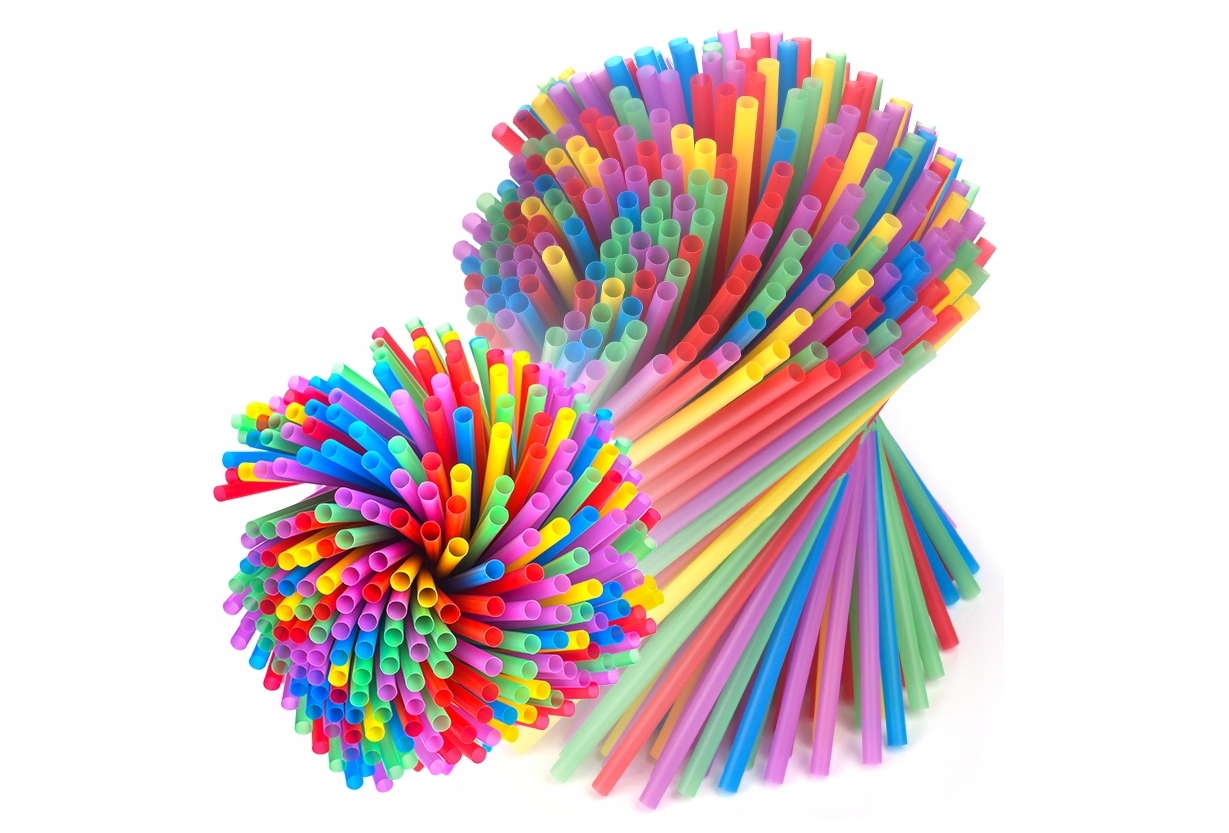 Słomki plastikowe proste kolorowe mix 500szt. 22cm 7mm wielorazowe RESUE