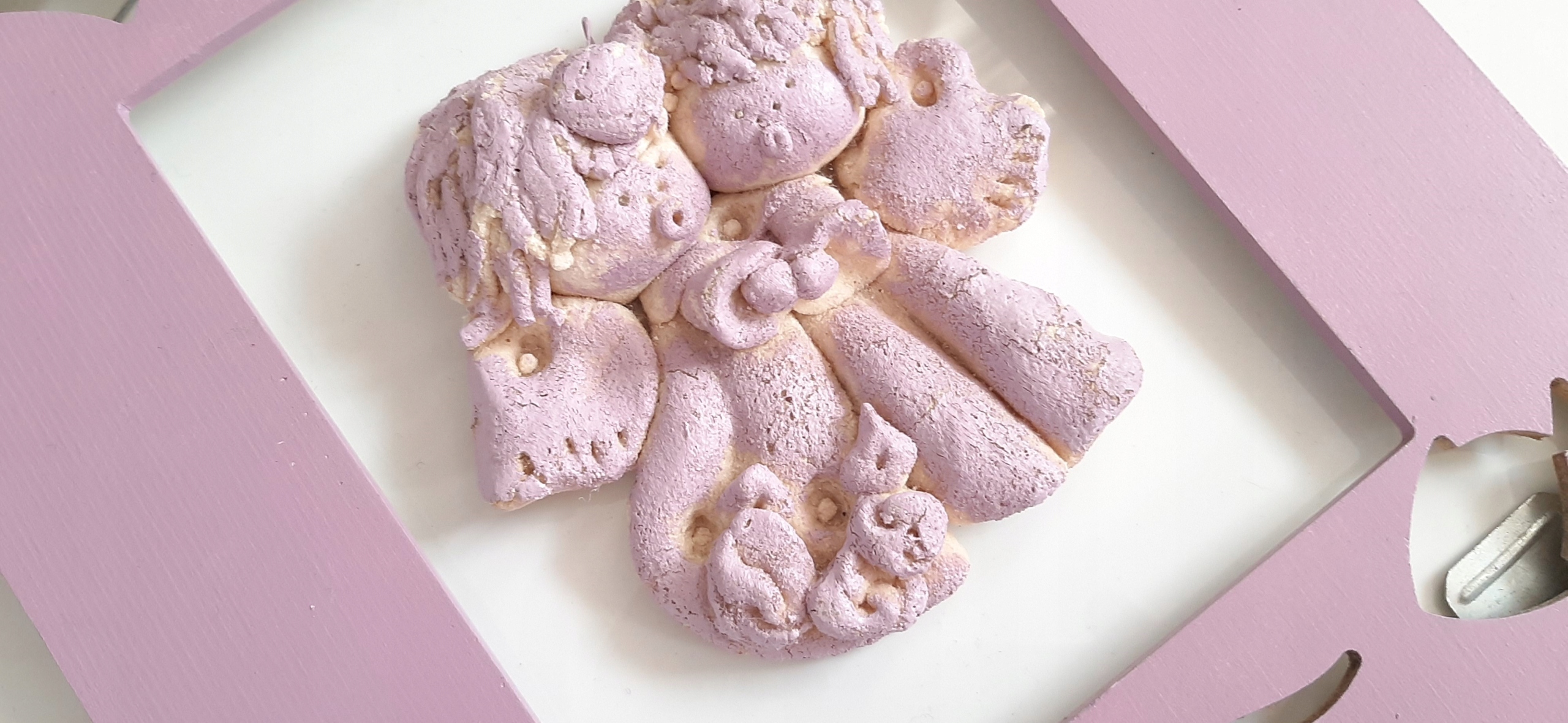 RAMKA ażurowa ANIOŁKI 3D ptaszki rybki morze fale Szerokość produktu 22.5 cm