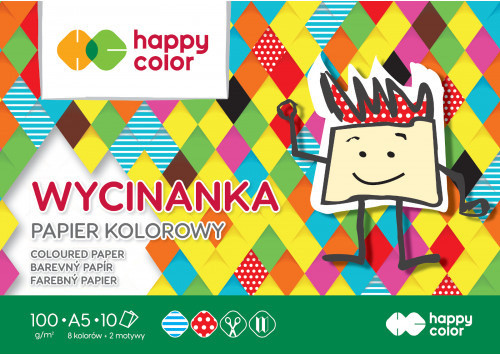 

Blok kolorowy A5 Happy Color Wycinanka, 10 ark