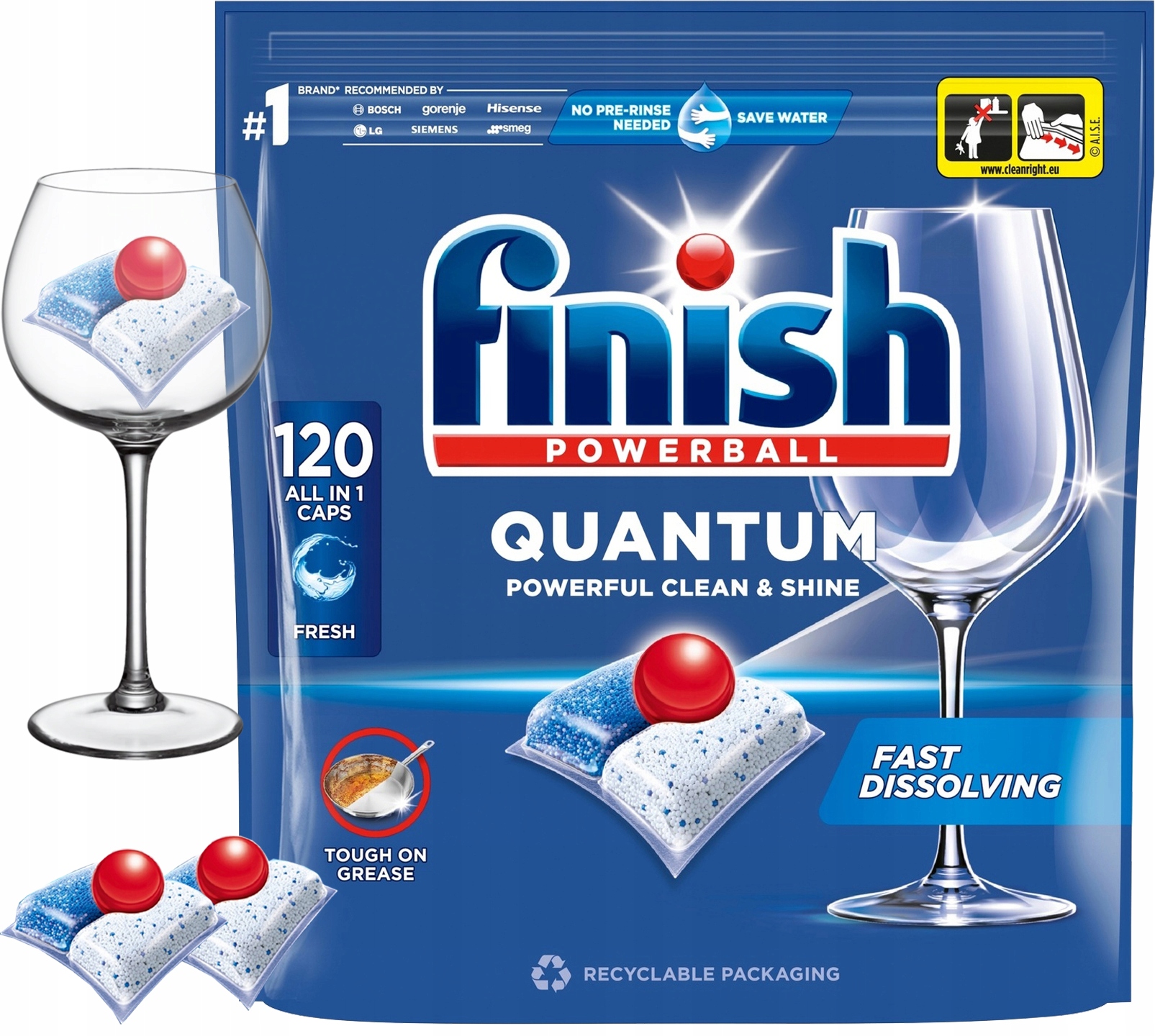 Tablety Kapsle Finish Do Myčky Regular ALL-IN-1 Quantum 120 Kusů