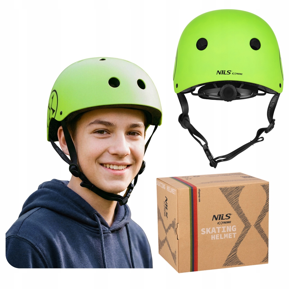 Kask Rowerowy Regulowany Na Rolki Hulajnogę wentylowany Orzeszek 58-61 cm