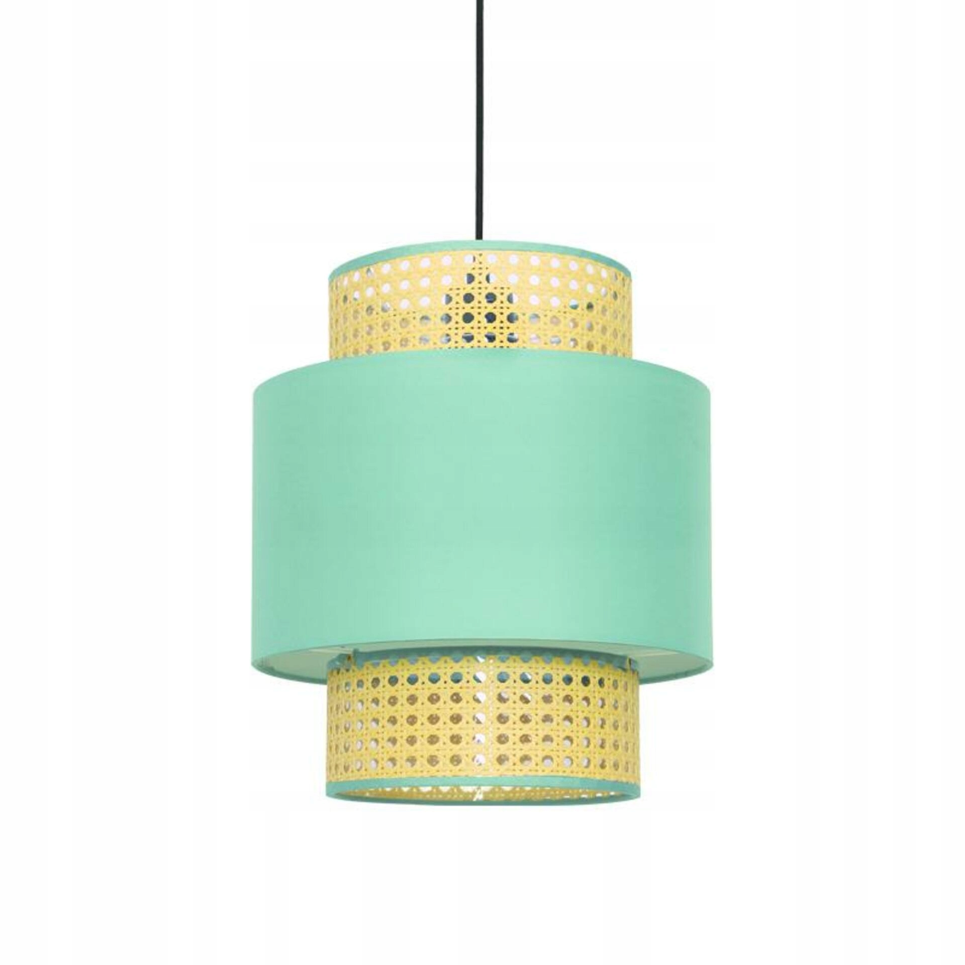 Aca Lighting závesné svietidlo 1XE27 Nisyros textil+ratán D30XH150CM TF20831