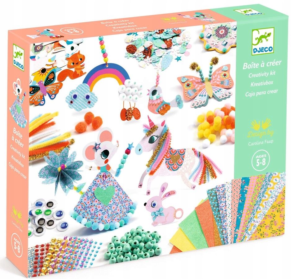 Kreatywne Pudełko dla Dziewczynki ZWIERZĄTKA Djeco
