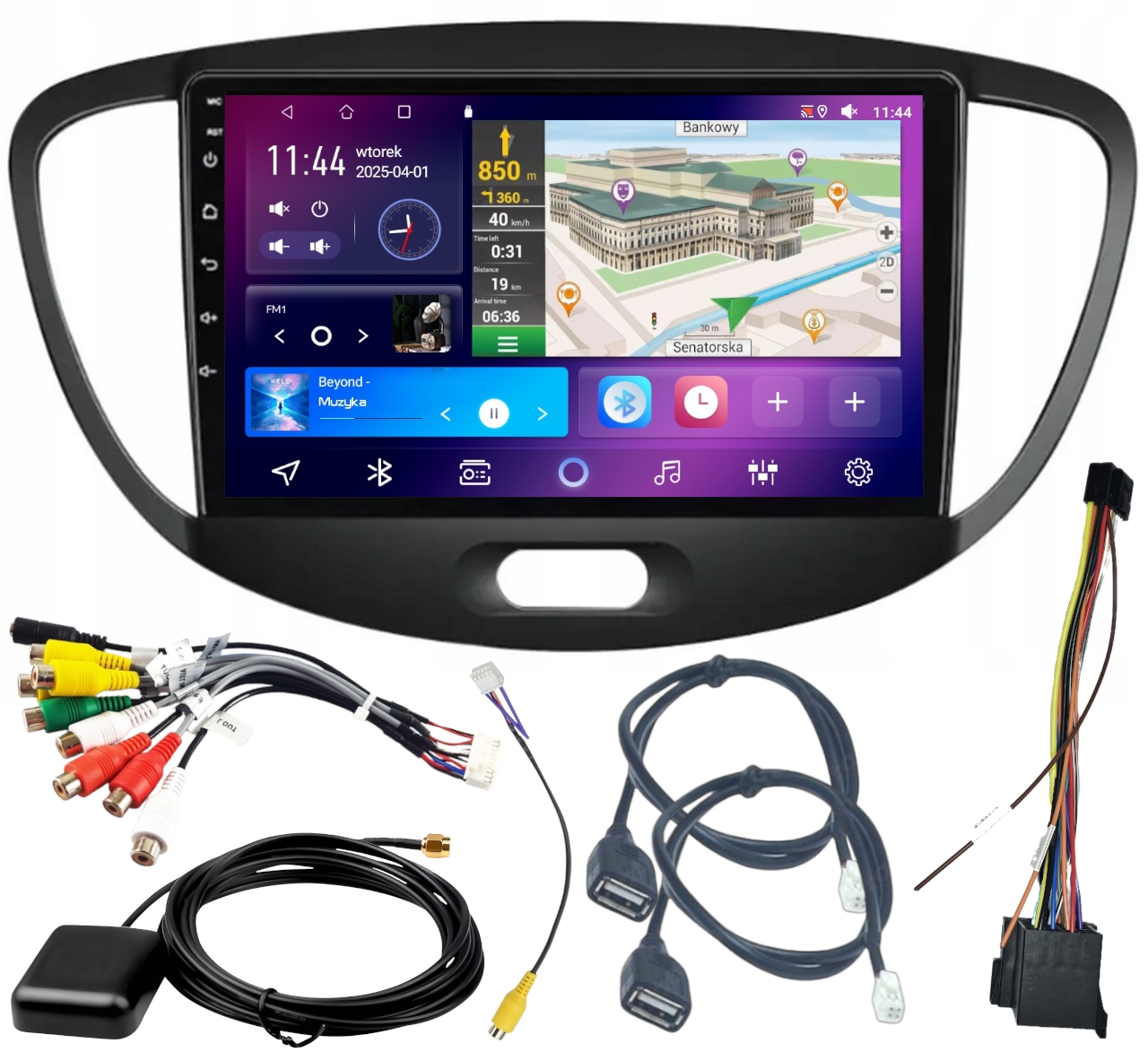 Autorádio Carplay Hyundai I10 2007-2013 Bt Wifi Android 4GB 64GB