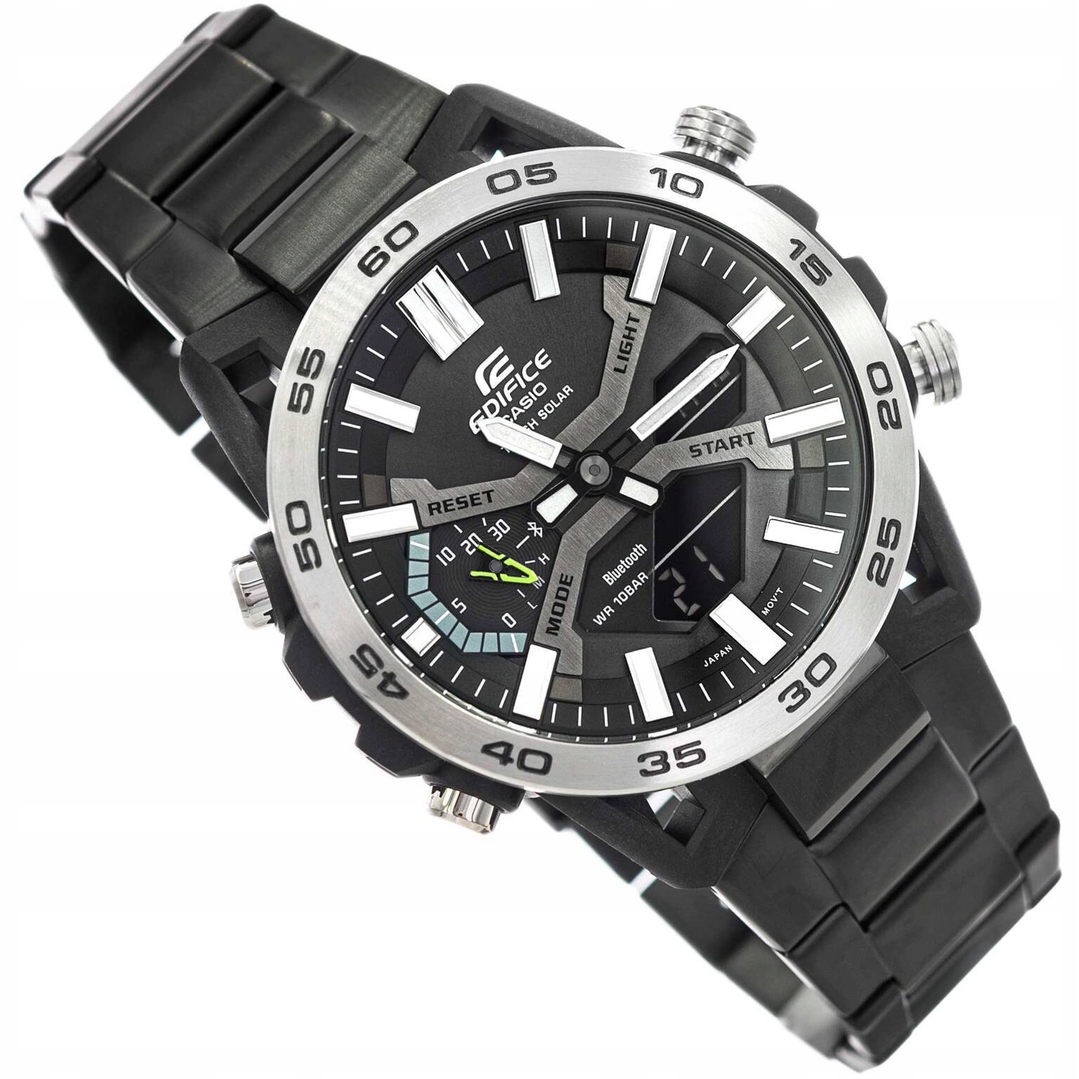 Pánské Hodinky Casio ECB-2000DD-1AEF Edifice Solar Černé S Ocelovým Náramkem