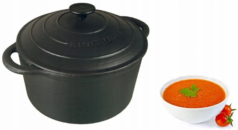 

Garnek Żeliwny 22cm 2,4L Kinghoff Indukcja Gaz