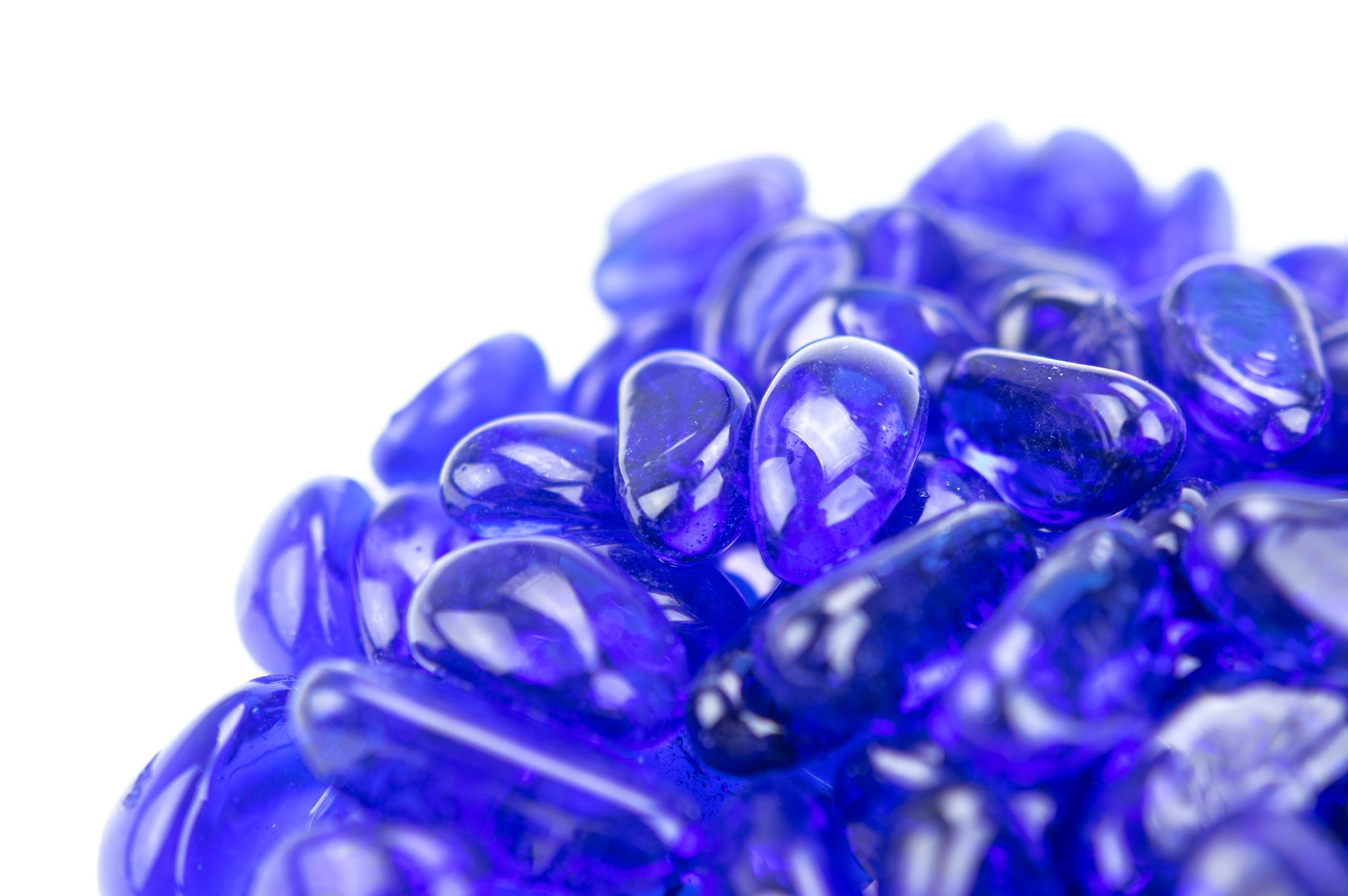 Levně Oblázek Skleněná modrá ozdoba do akvária 3 kg