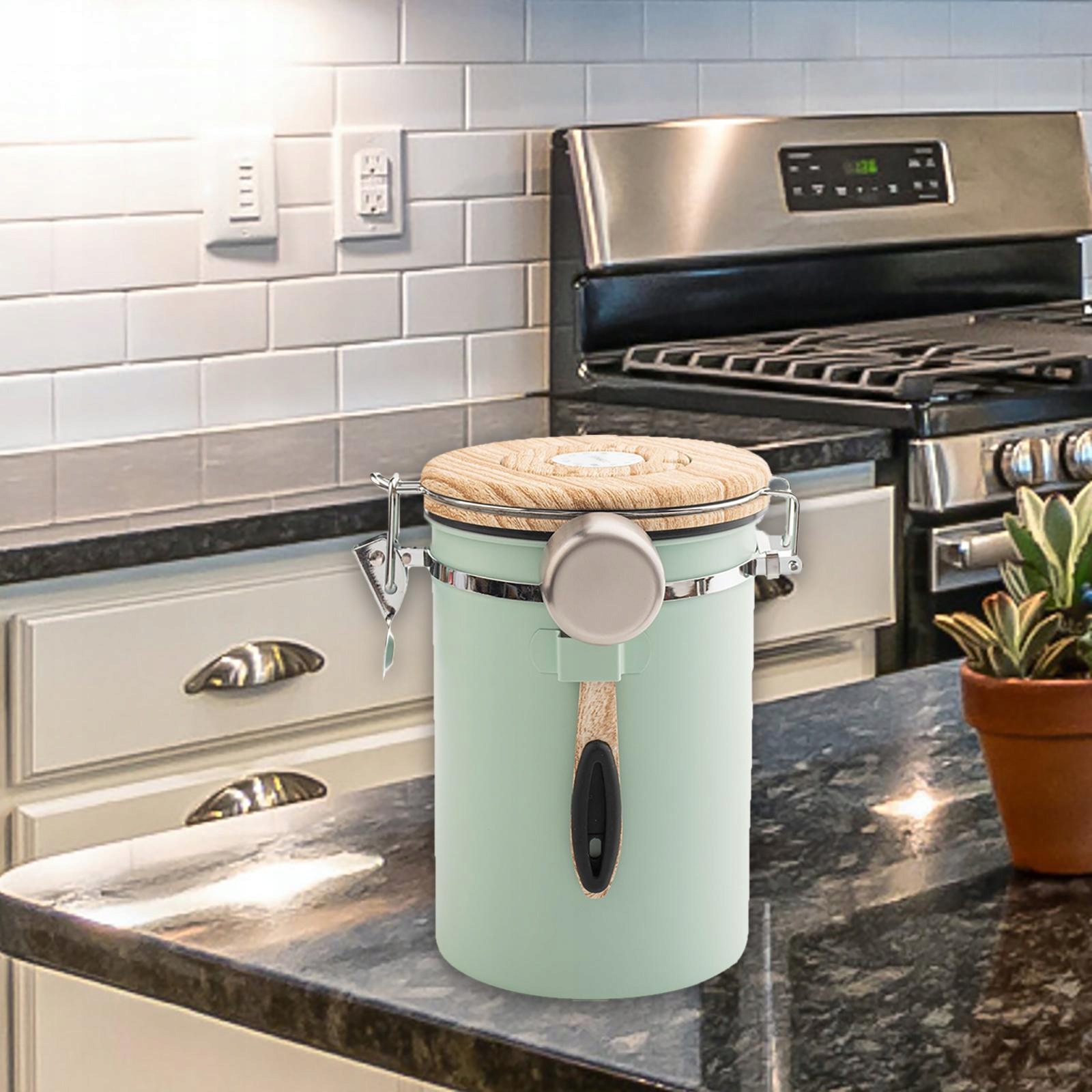 z pojemnikiem na łyżkę z datą i miarką na beż Kod producenta Elodio-70038310