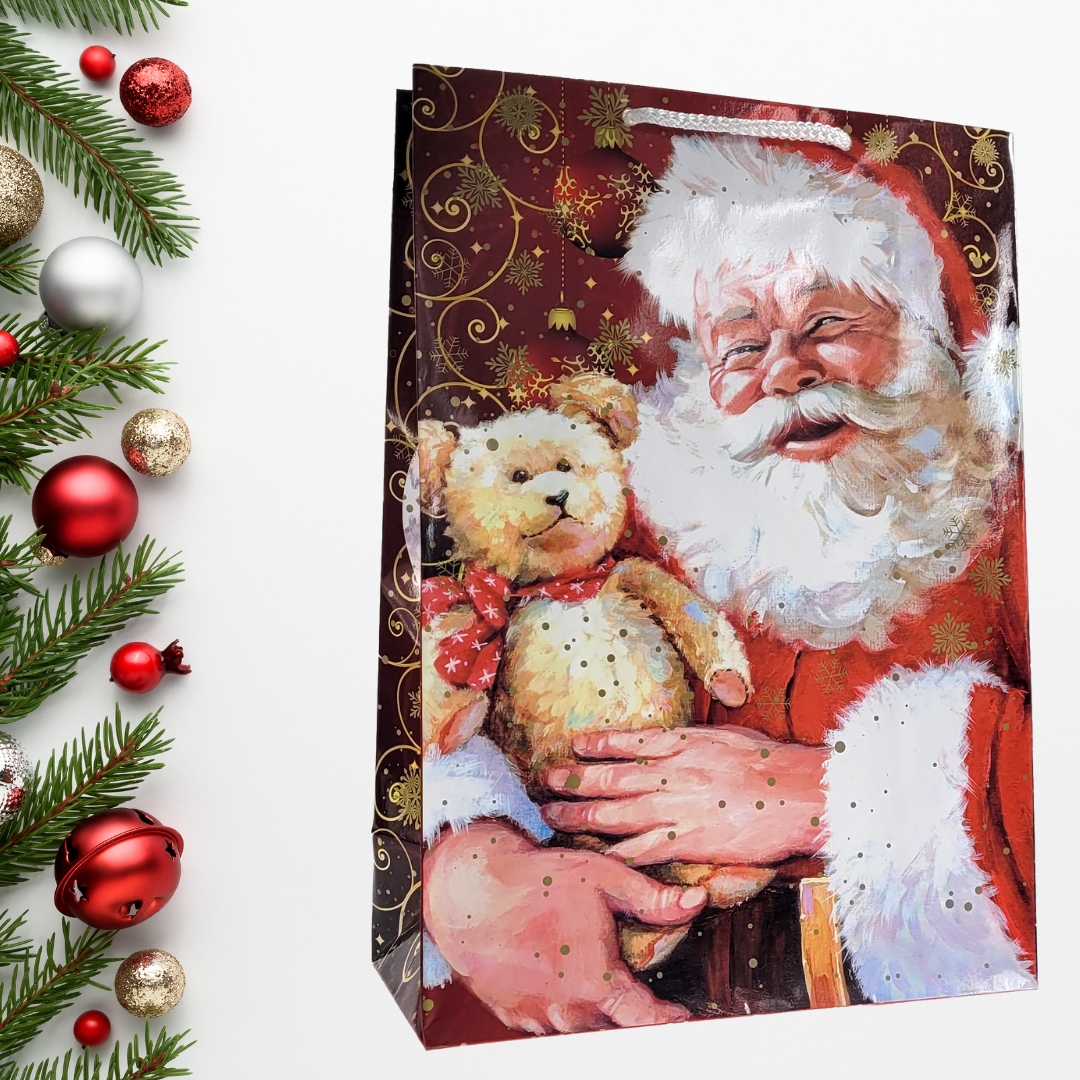 TOREBKI prezentowe ŚWIĄTECZNE laminowane a4 10szt MIKOŁAJ ŚWIĘTA 22x11x32cm Marka Torby Pro