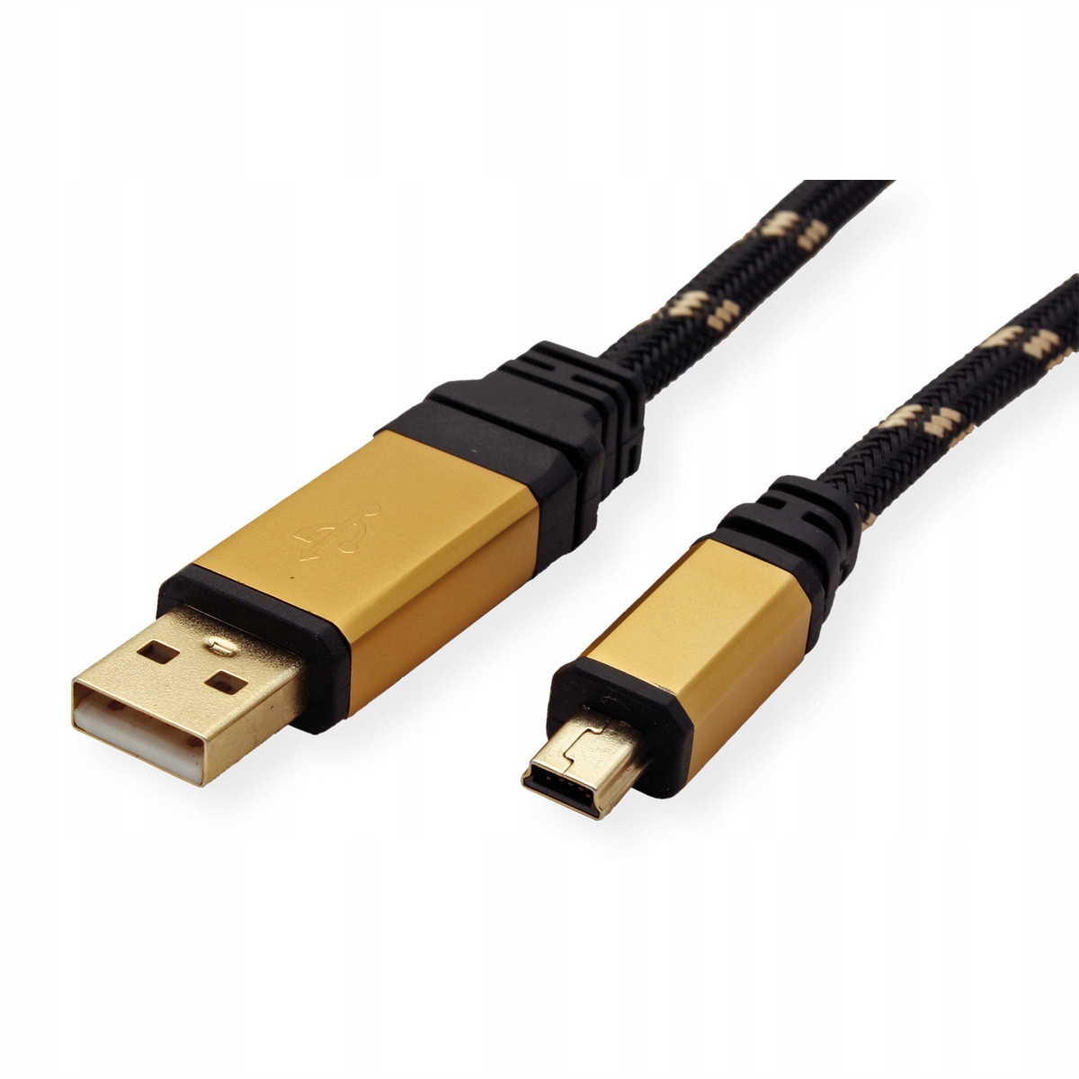 Kabel przewód USB 2.0 A 5-Pin Mini M/M złoty 1,8m Kod producenta 11.02.8822