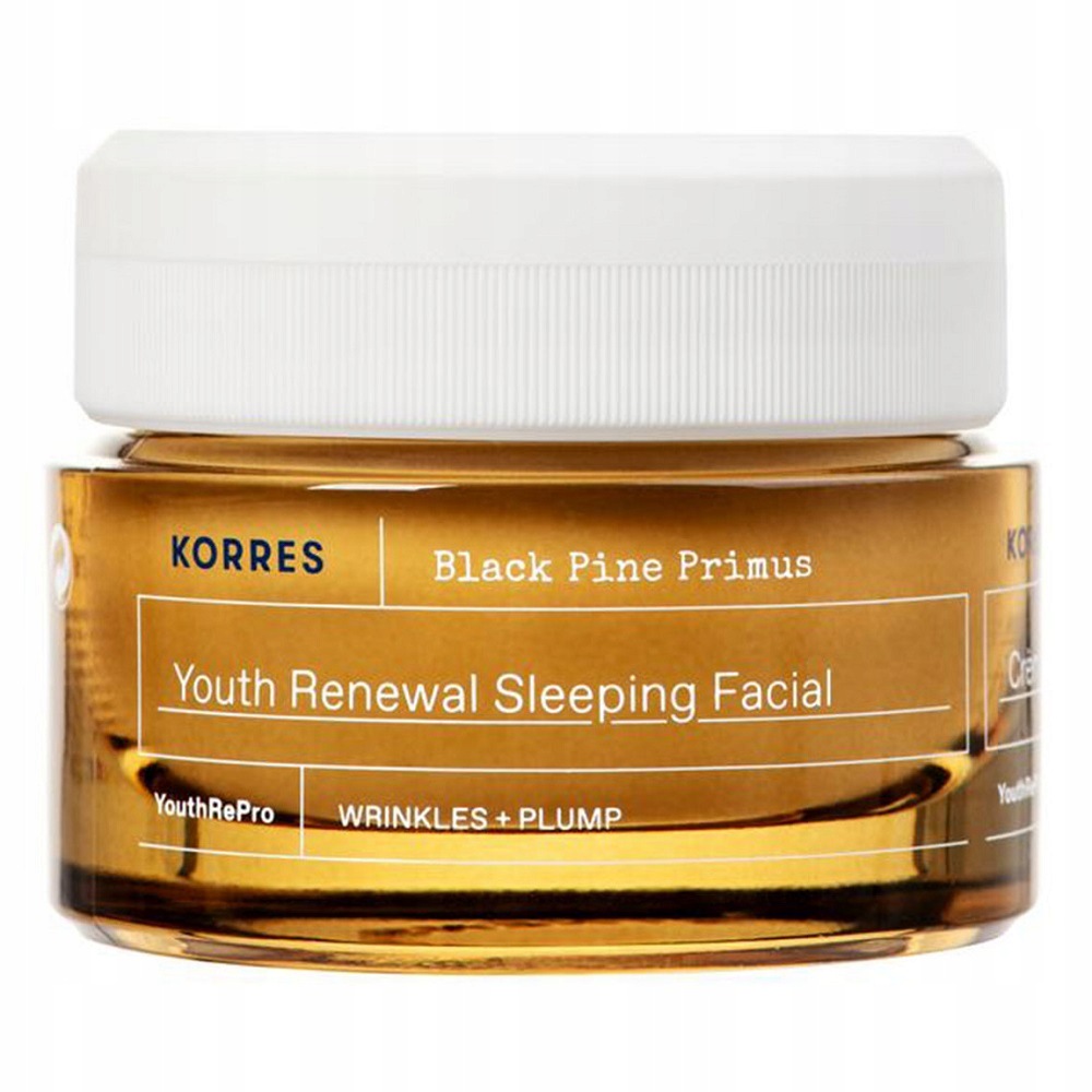 Vyživující noční krém vyhlazující vrásky Korres 40 ml Black Pine Primus