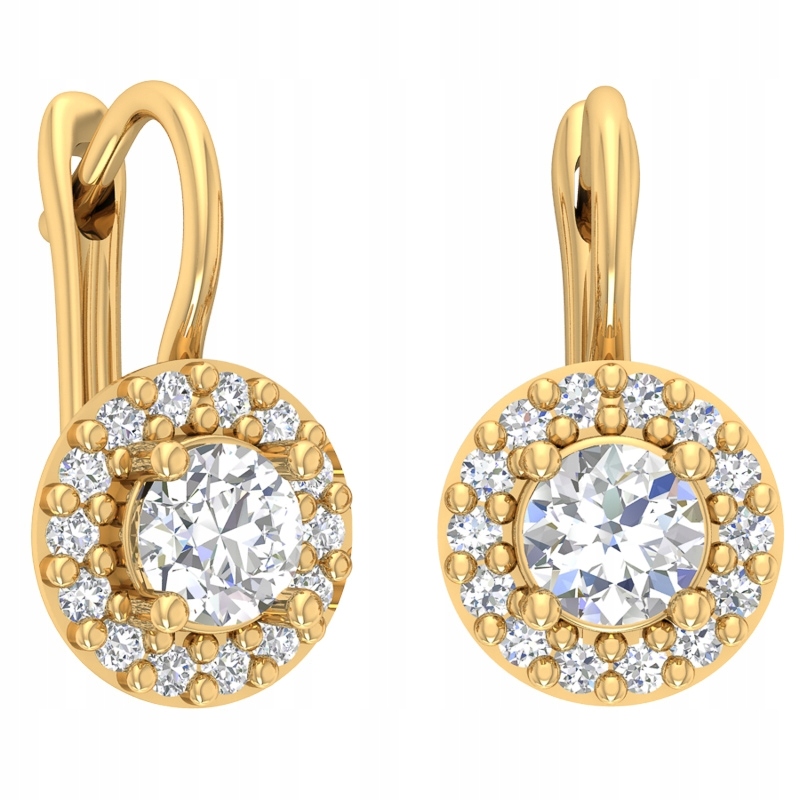 Zlaté Náušnice Se Zirkony, Anglické Zapínání, Au 585