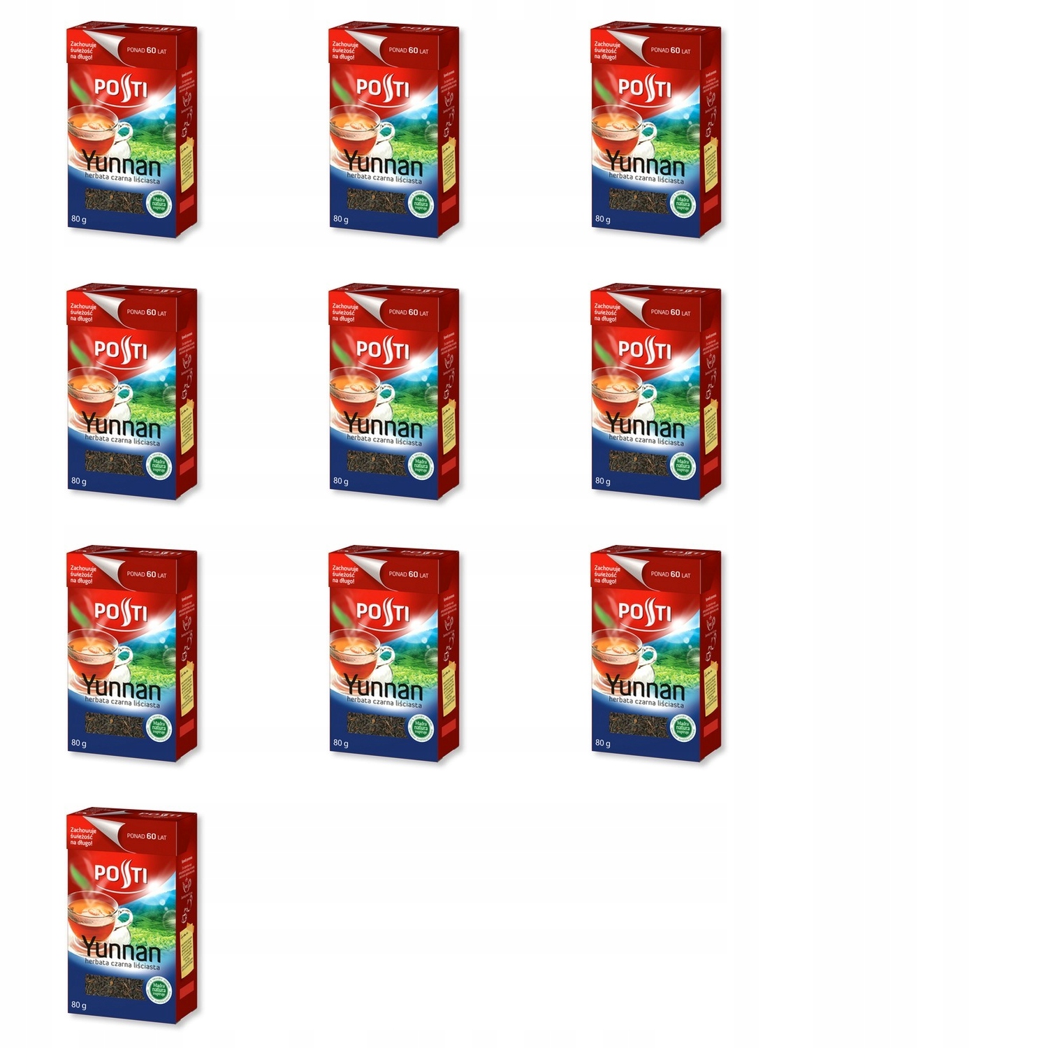 10x 80g Posti yunnan liściasta czarna Karton