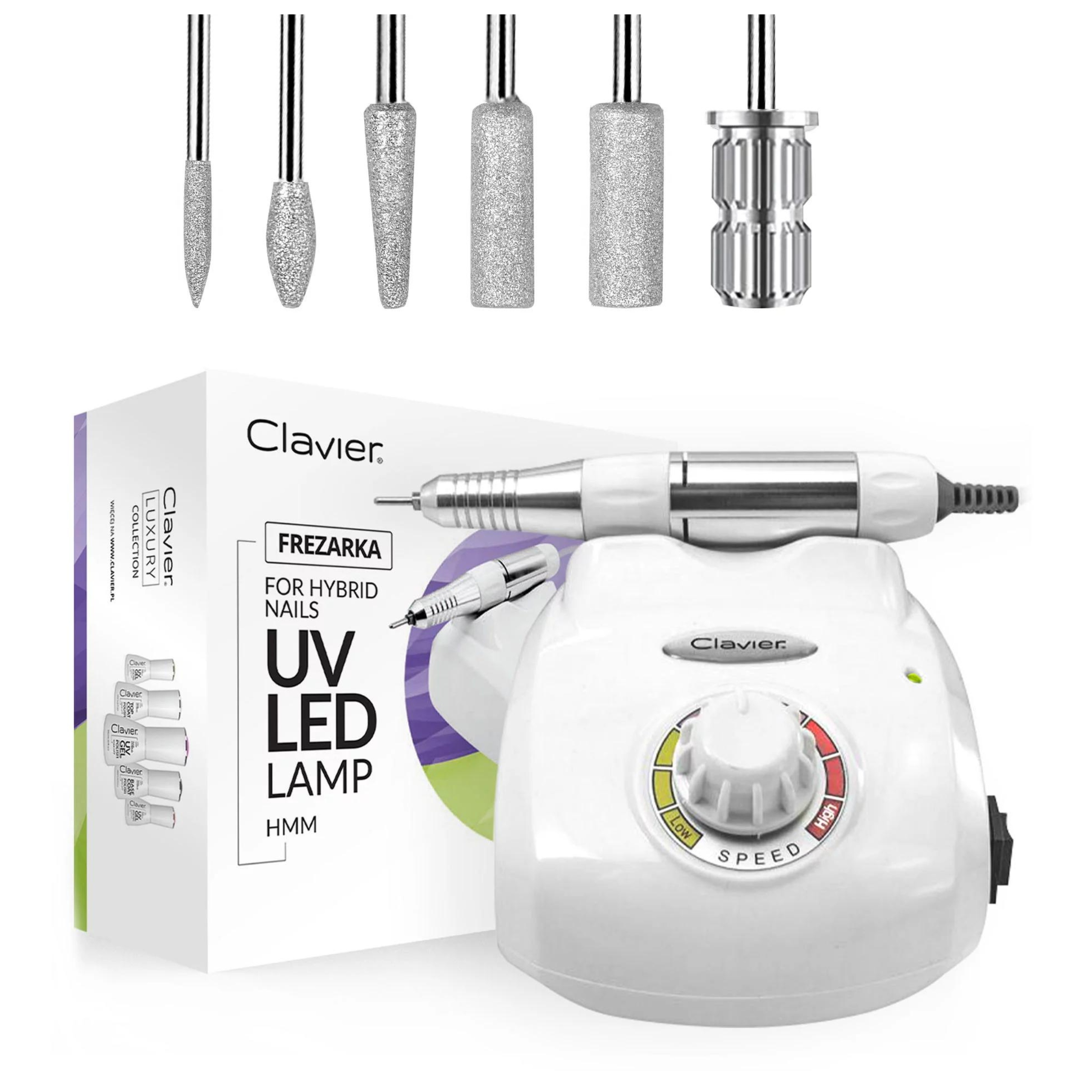 Clavier Bruska pro manikúru a pedikúru se sadou frézek Bílá 65W