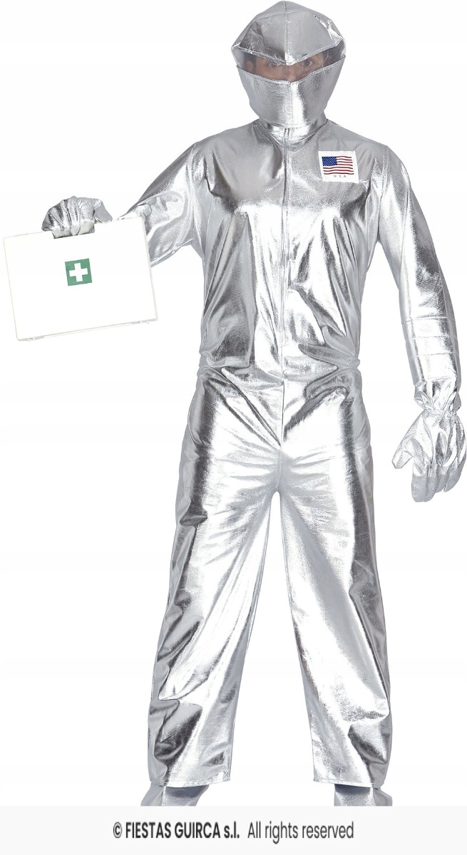 Kostým Astronaut Stříbrný kostým Kosmonauta Kostým Nasa L
