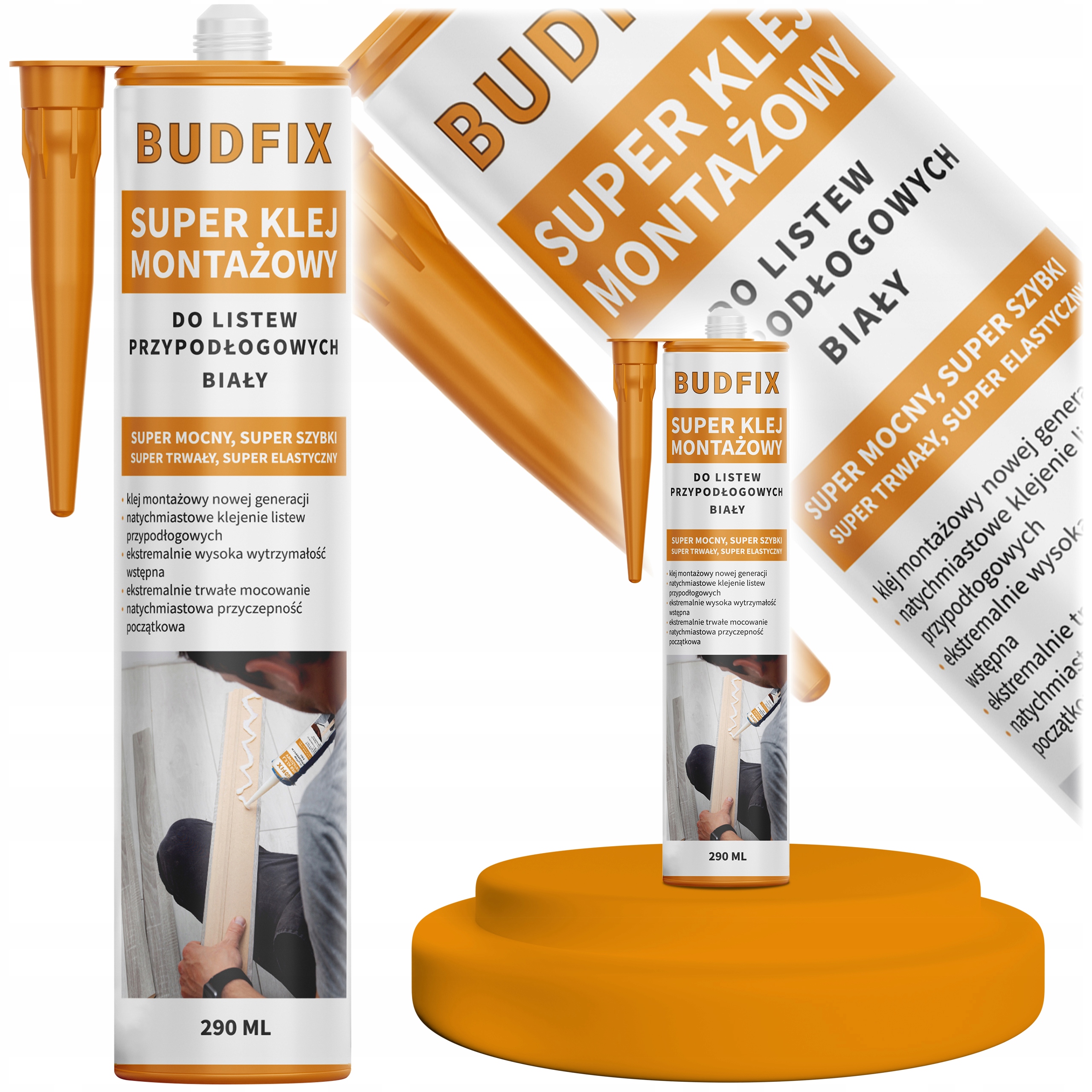 Klej Do Listew Przypodłogowych High Tack Pcv Mdf Drewna Szybki Mocny 290ml