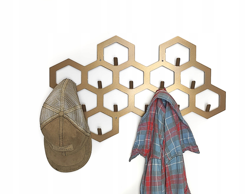 Hexagon #2 Zlatý Věšák na oblečení kovový