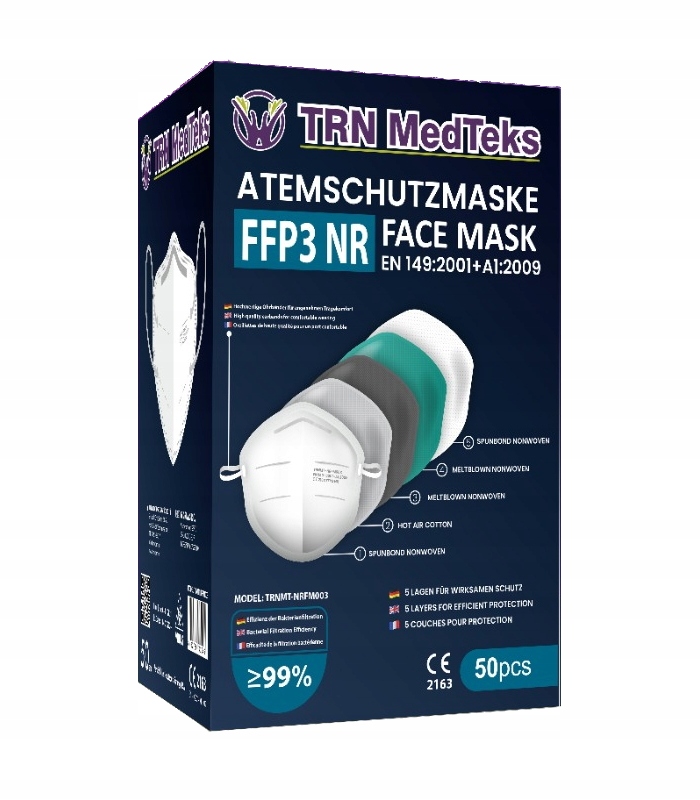 100x MASKA MASECZKA FFP3 OCHRONNA ANTYWIRUSOWA Kod producenta MASECZKA OCHRONNA MASKA FFP3 JEDNORAZOWA