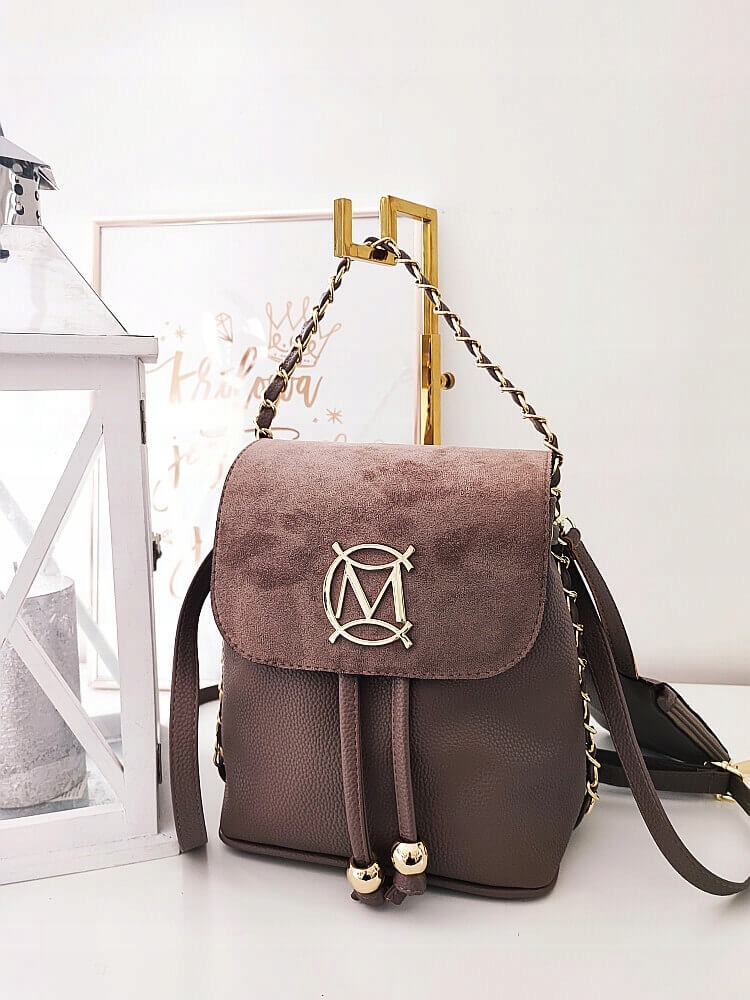 Massimo Contti kuferek plecak 2w1 z klapką beżowy Materiał dominujący skóra ekologiczna