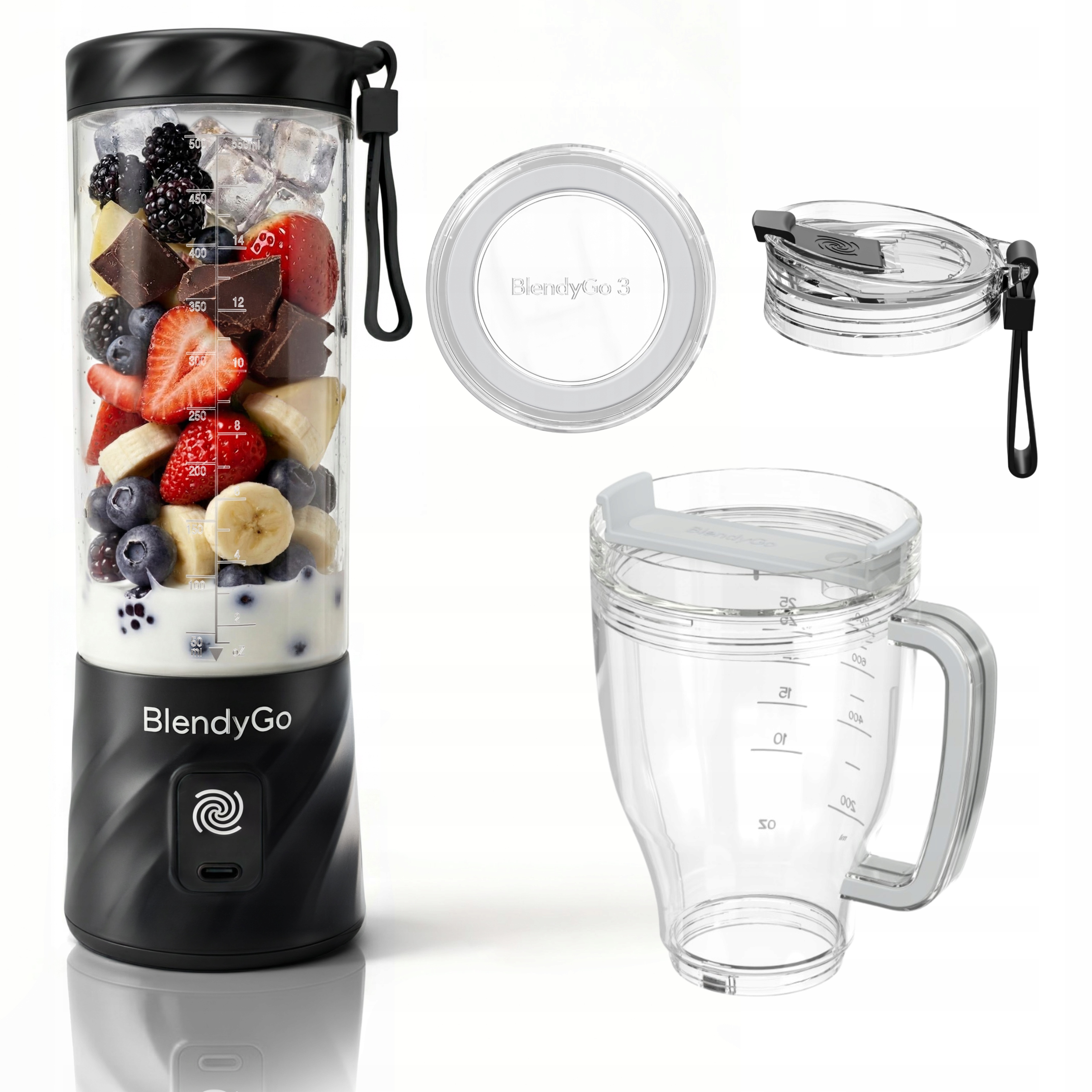 BlendyGo3 Platinium Set Bezdrôtový Usb prenosný osobný mixér