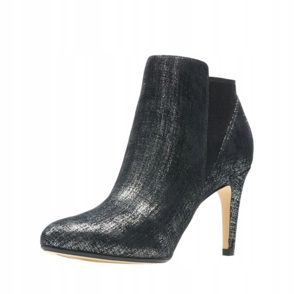 Clarks Laina Violet Black Metallic botki Eu 37,5