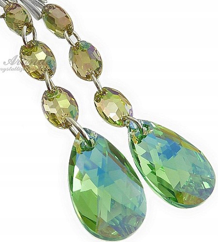Nové Krystaly Unikát Náušnice Peridot Gloss